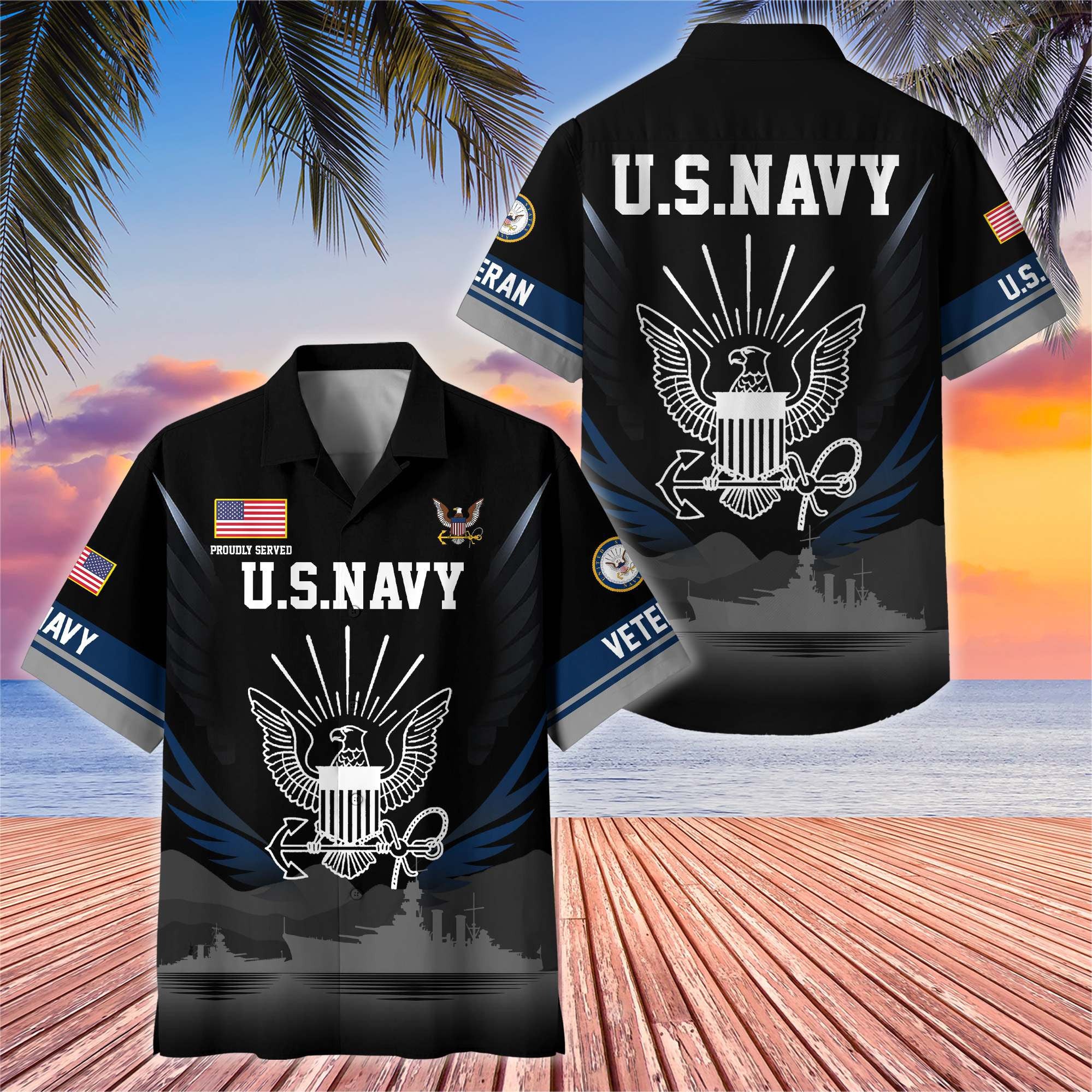 Premium US Veterans Hawaiian Shirt, Gifts For US Veterans, Gifts On Father's Day, Armed Forces Day, Veterans Day.