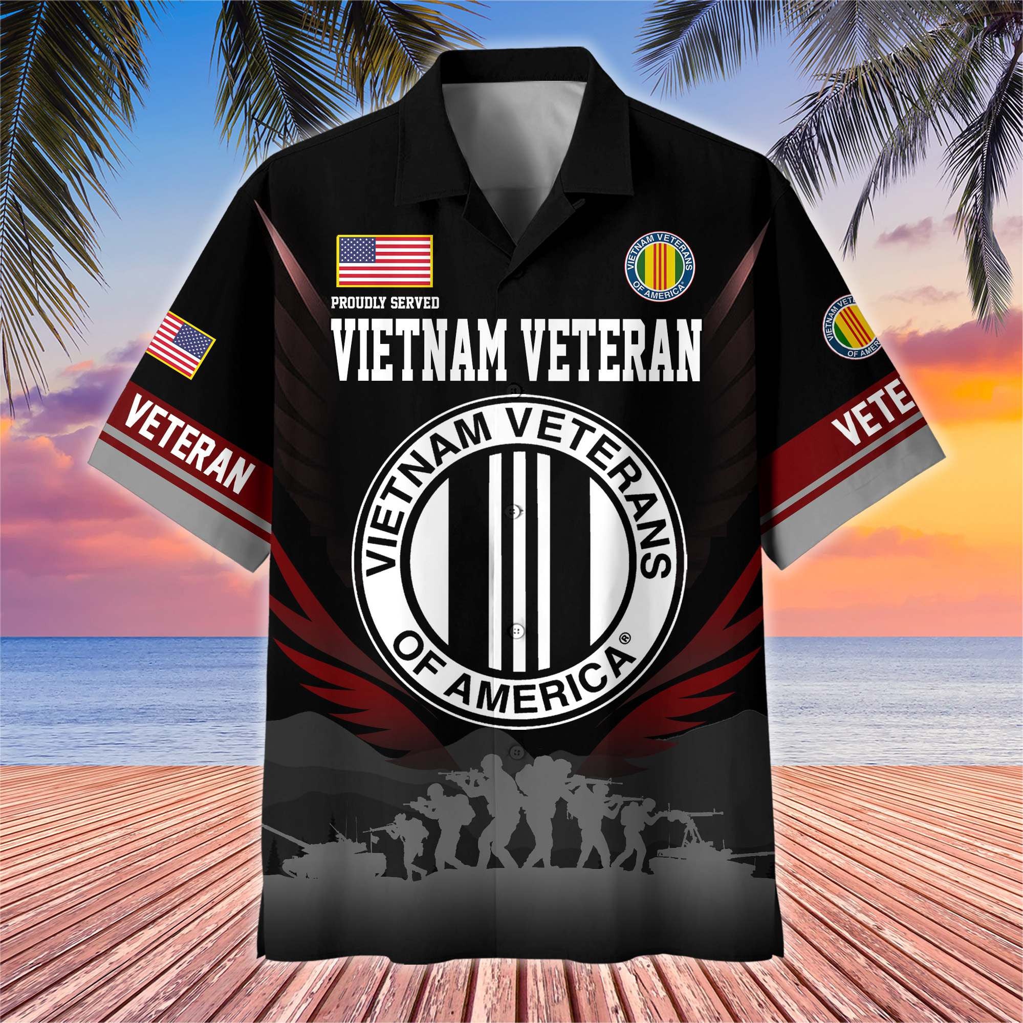 Premium US Veterans Hawaiian Shirt, Gifts For US Veterans, Gifts On Father's Day, Armed Forces Day, Veterans Day.