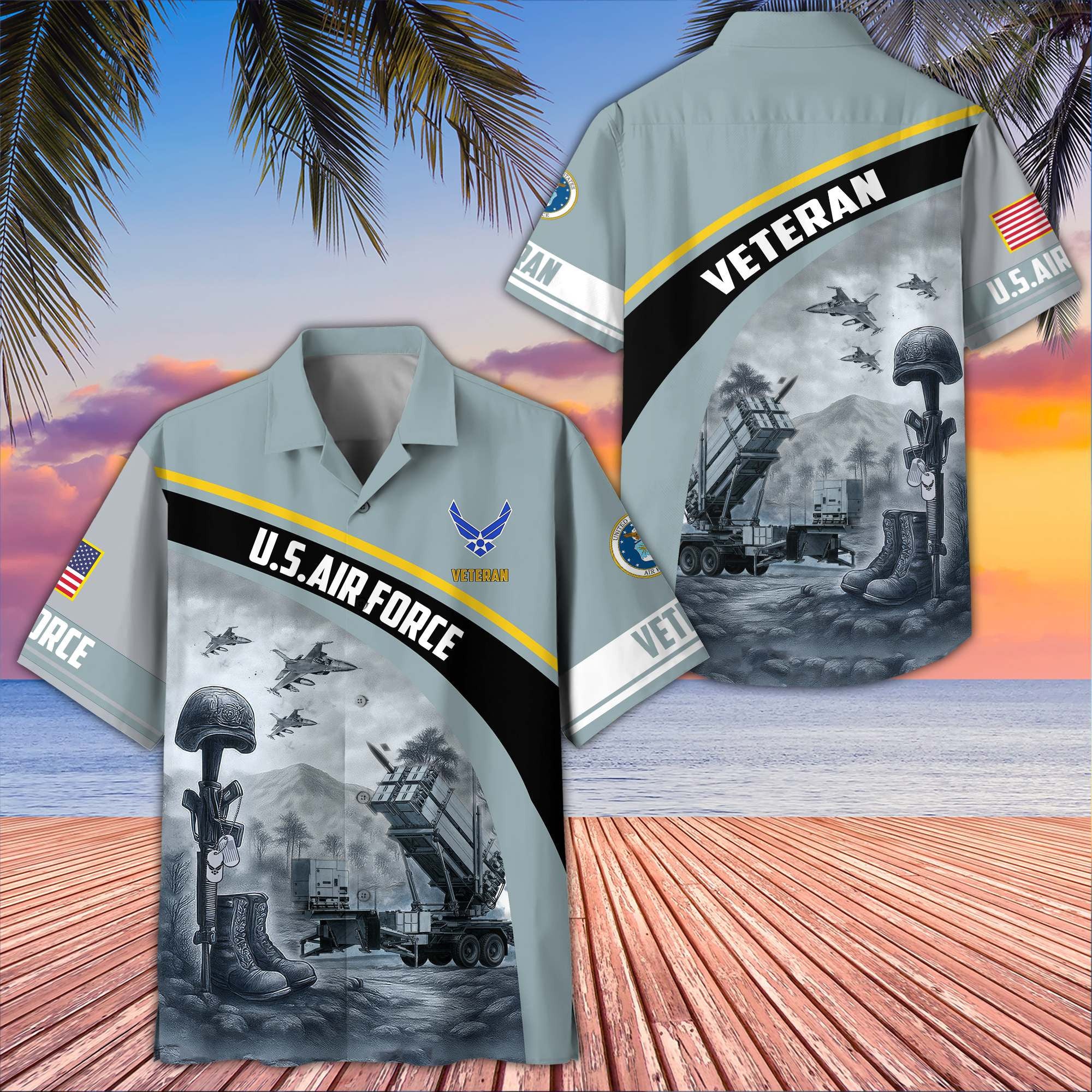 Premium US Veterans Hawaiian Shirt, Gifts For US Veterans, Gifts On Father's Day, Armed Forces Day, Veterans Day.