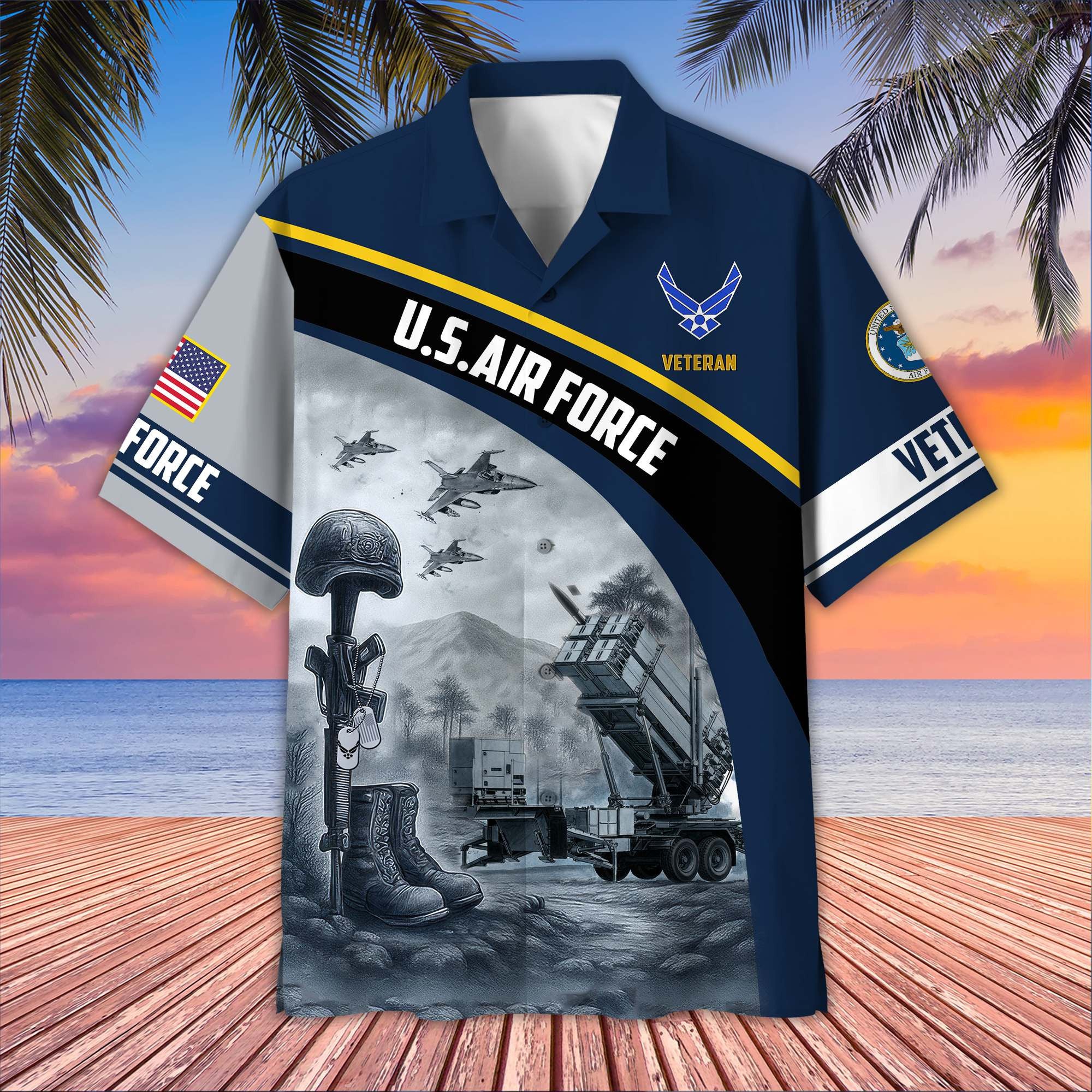 Premium US Veterans Hawaiian Shirt, Gifts For US Veterans, Gifts On Father's Day, Armed Forces Day, Veterans Day.