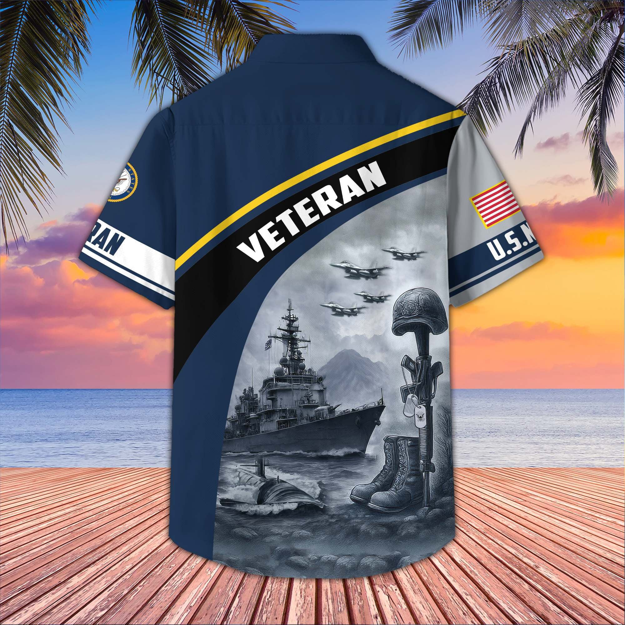 Premium US Veterans Hawaiian Shirt, Gifts For US Veterans, Gifts On Father's Day, Armed Forces Day, Veterans Day.