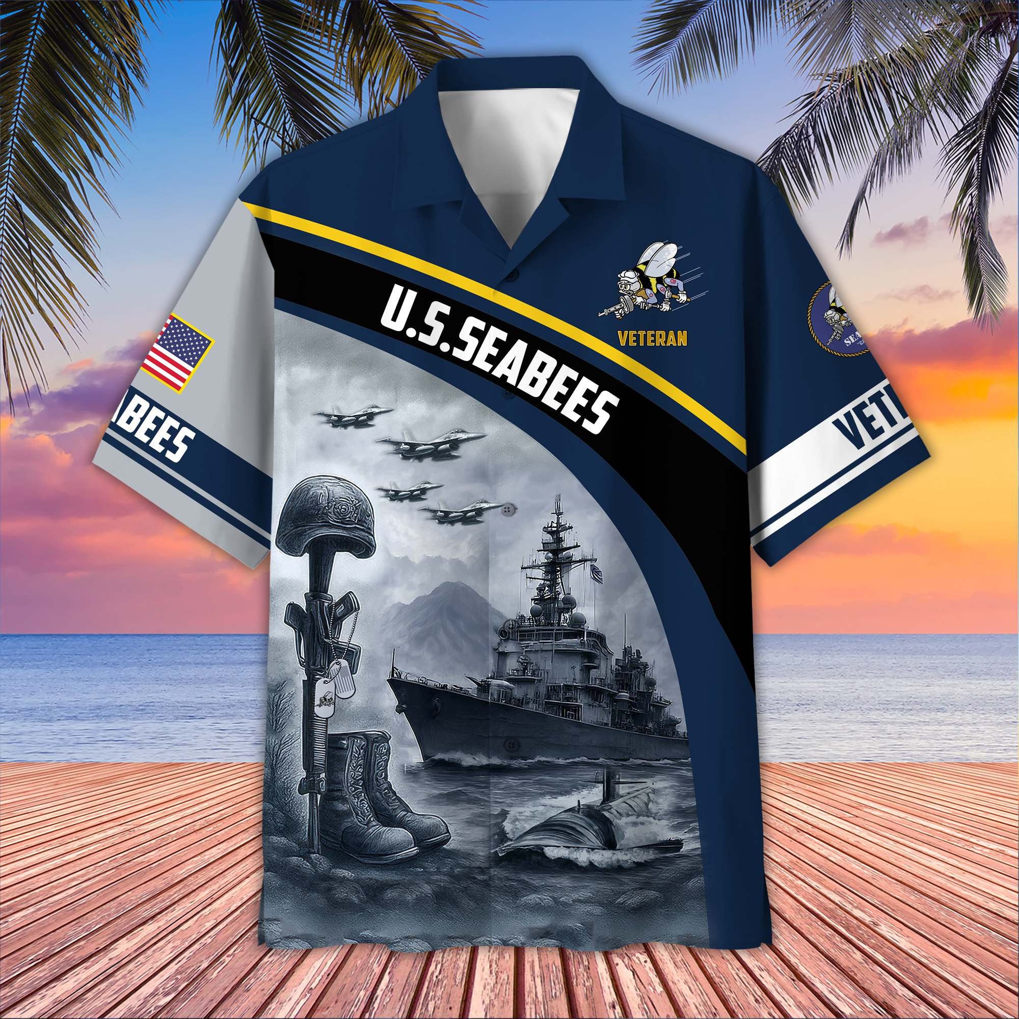 Premium US Veterans Hawaiian Shirt, Gifts For US Veterans, Gifts On Father's Day, Armed Forces Day, Veterans Day.