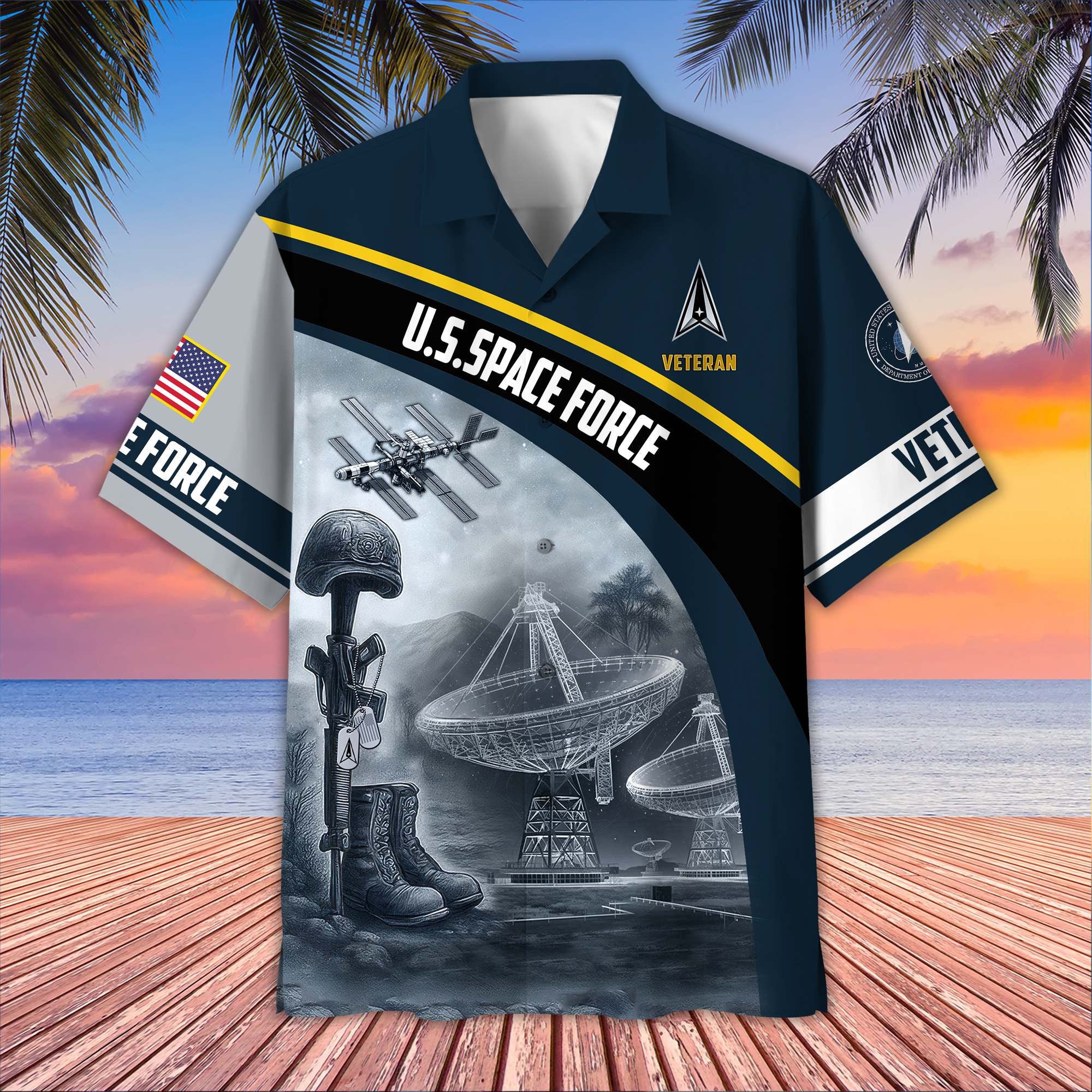 Premium US Veterans Hawaiian Shirt, Gifts For US Veterans, Gifts On Father's Day, Armed Forces Day, Veterans Day.