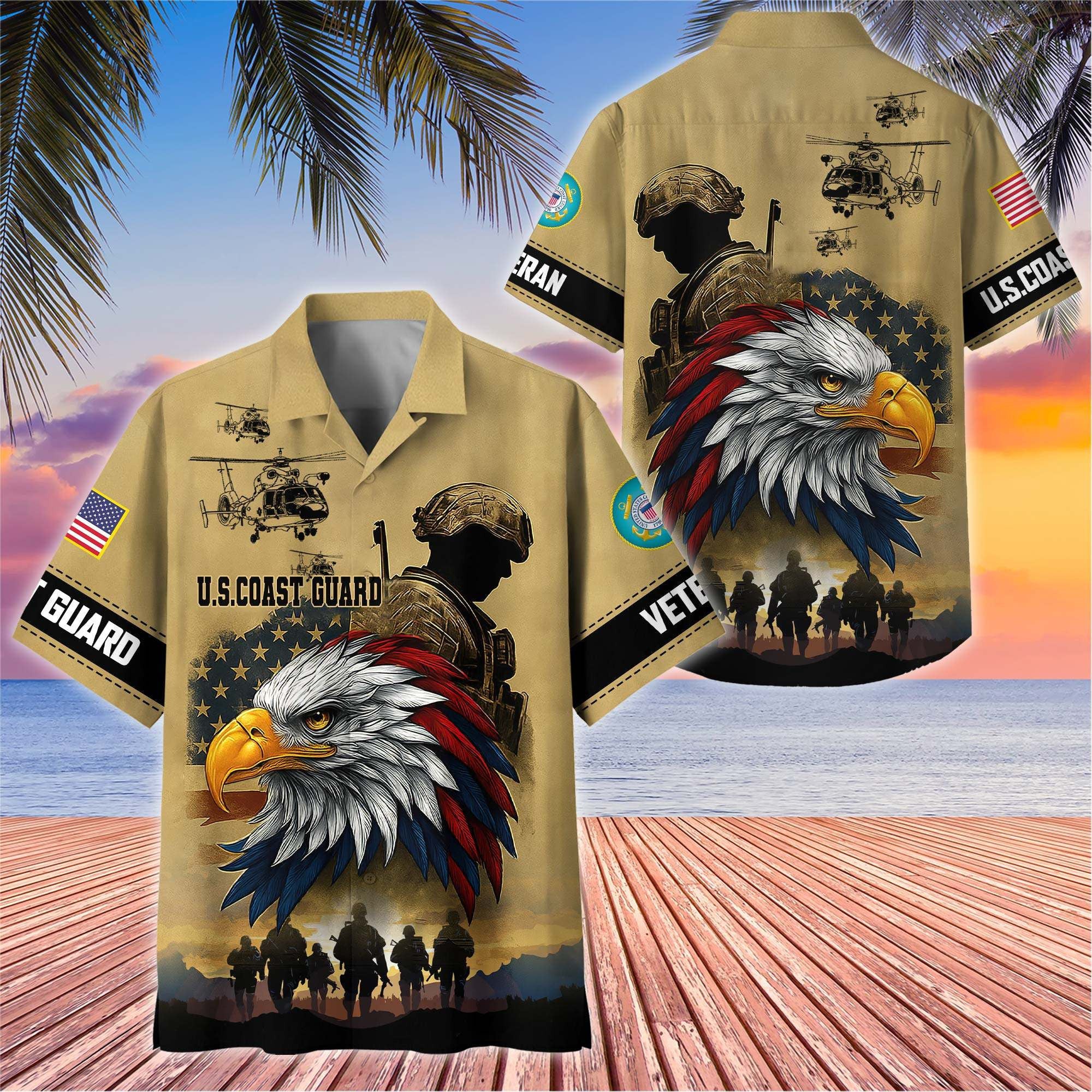 Premium US Veterans Hawaiian Shirt, Gifts For US Veterans, Gifts On Father's Day, Armed Forces Day, Veterans Day.