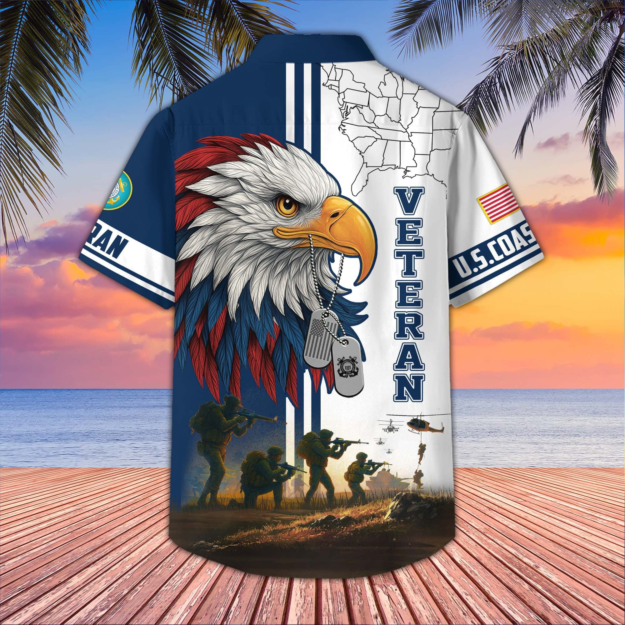 Premium US Veterans Hawaiian Shirt, Gifts For US Veterans, Gifts On Father's Day, Armed Forces Day, Veterans Day.