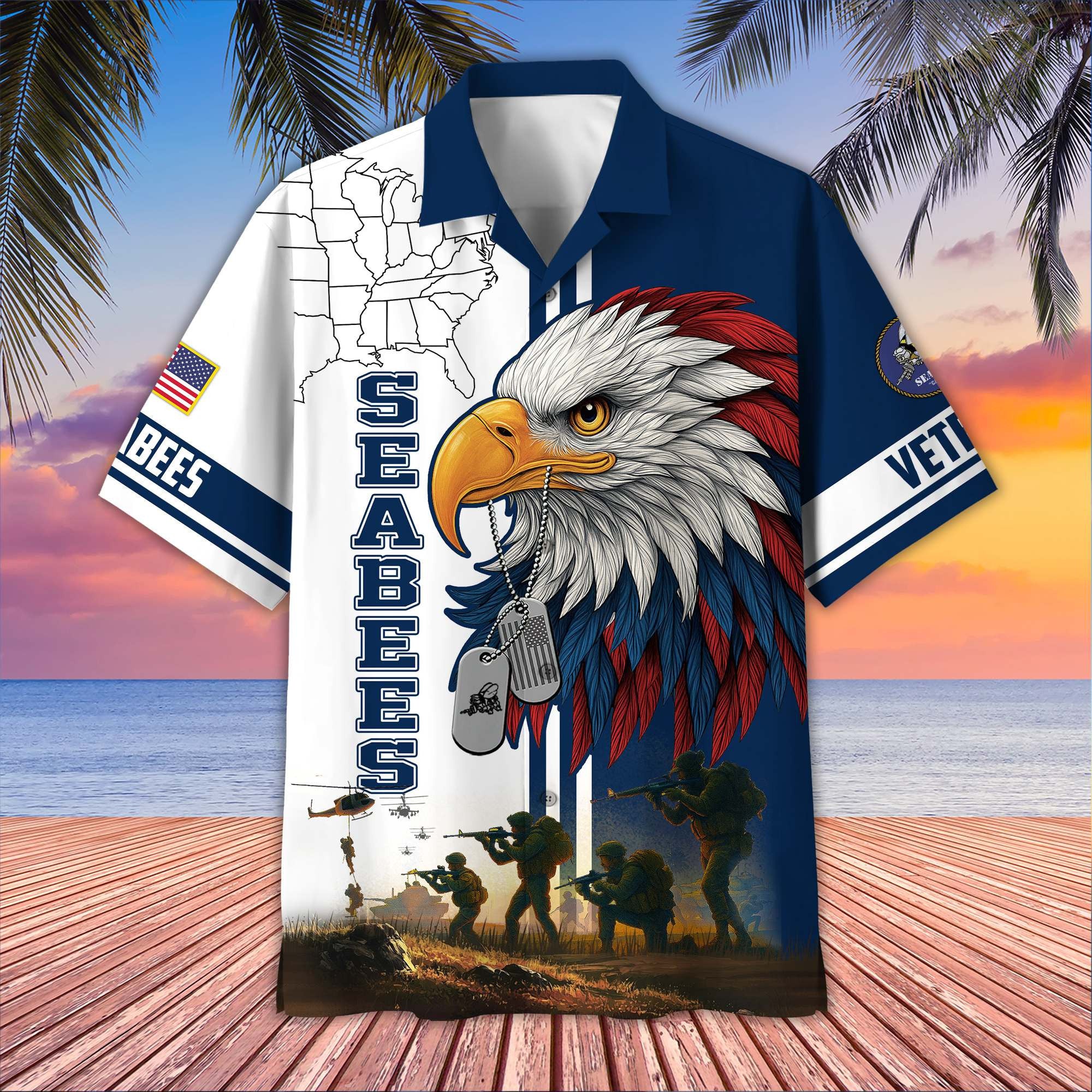 Premium US Veterans Hawaiian Shirt, Gifts For US Veterans, Gifts On Father's Day, Armed Forces Day, Veterans Day.