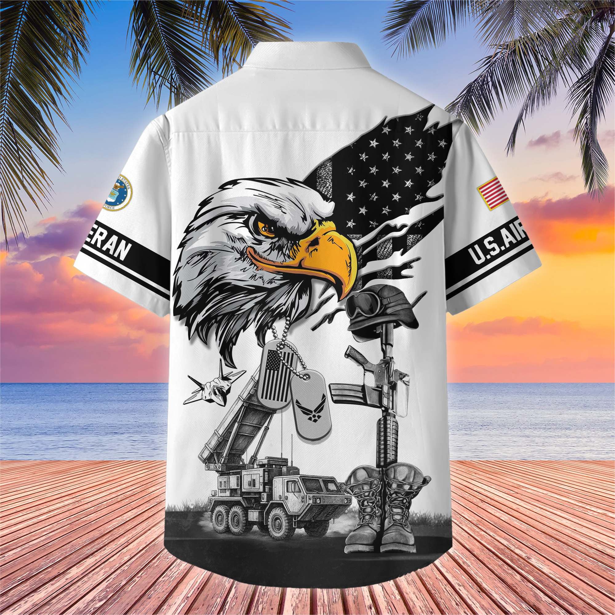 Premium US Veterans Hawaiian Shirt, Gifts For US Veterans, Gifts On Armed Forces Day, Independence Day, Veterans Day.