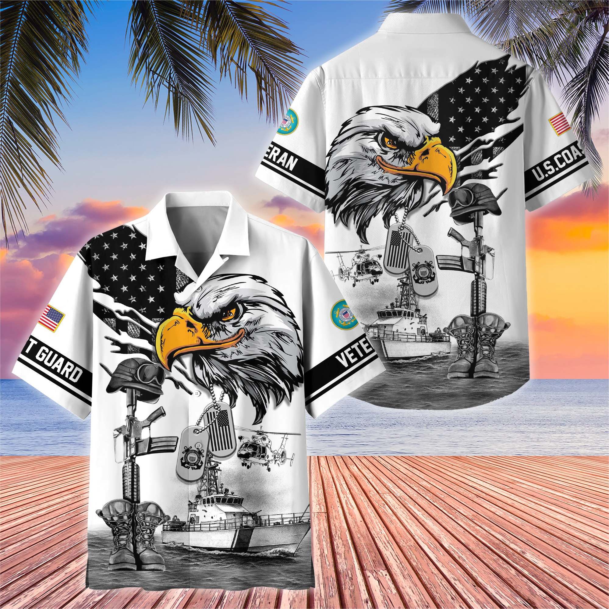 Premium US Veterans Hawaiian Shirt, Gifts For US Veterans, Gifts On Armed Forces Day, Independence Day, Veterans Day.