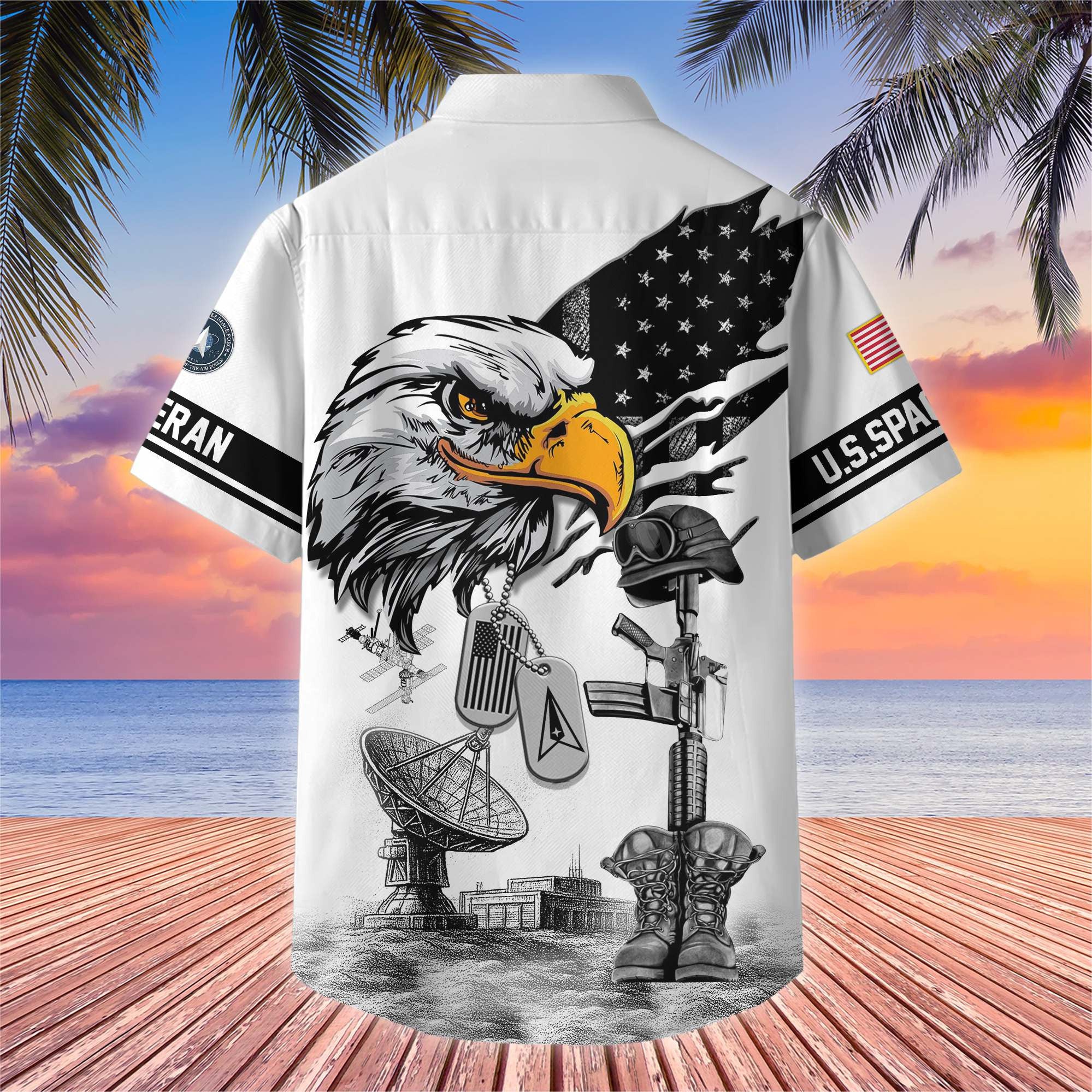 Premium US Veterans Hawaiian Shirt, Gifts For US Veterans, Gifts On Armed Forces Day, Independence Day, Veterans Day.