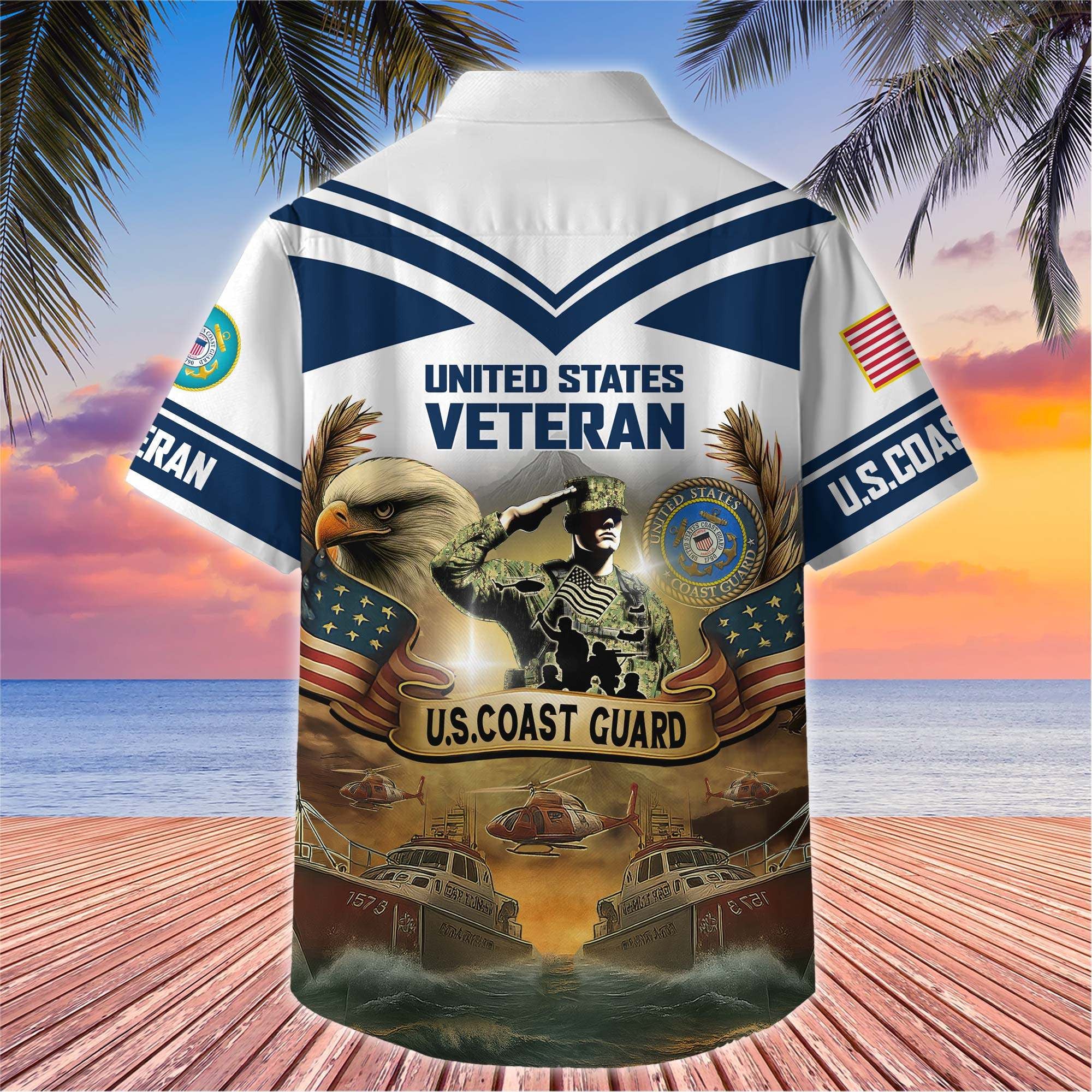 Premium US Veterans Hawaiian Shirt, Gifts For US Veterans, Gifts On Independence Day, Veterans Day.