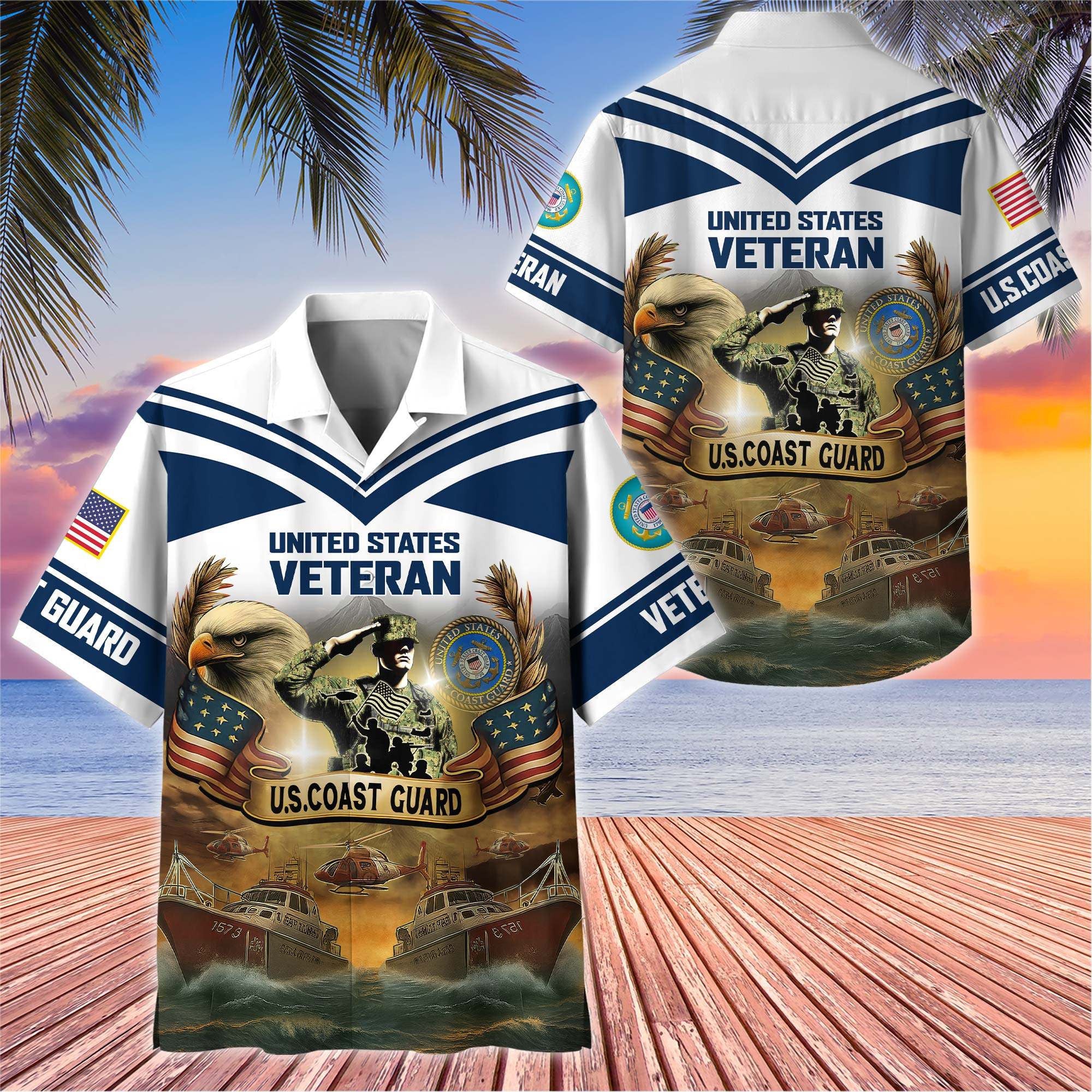 Premium US Veterans Hawaiian Shirt, Gifts For US Veterans, Gifts On Independence Day, Veterans Day.