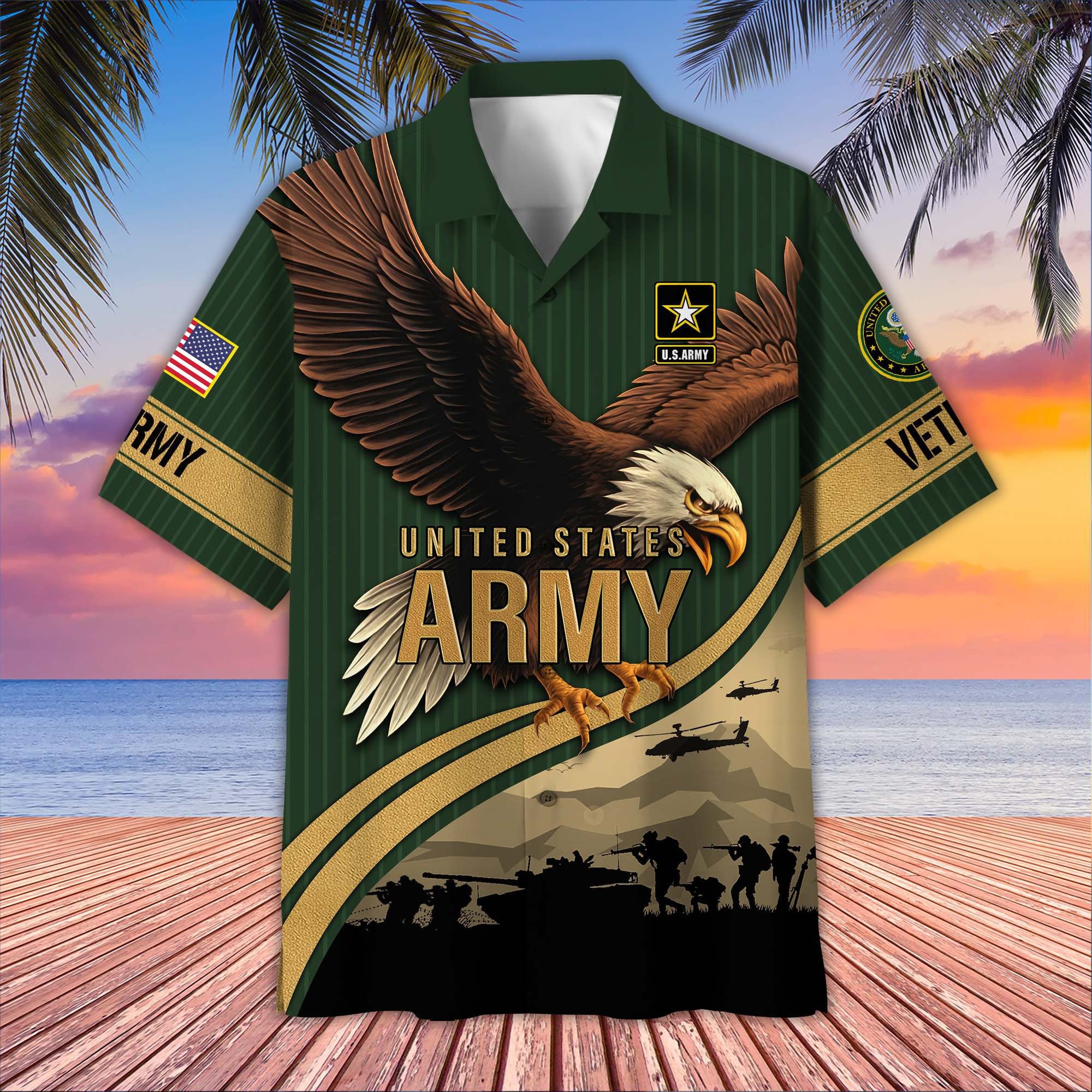 Premium US Veterans Hawaiian Shirt, Gifts For US Veterans, Gifts On Independence Day, Veterans Day.