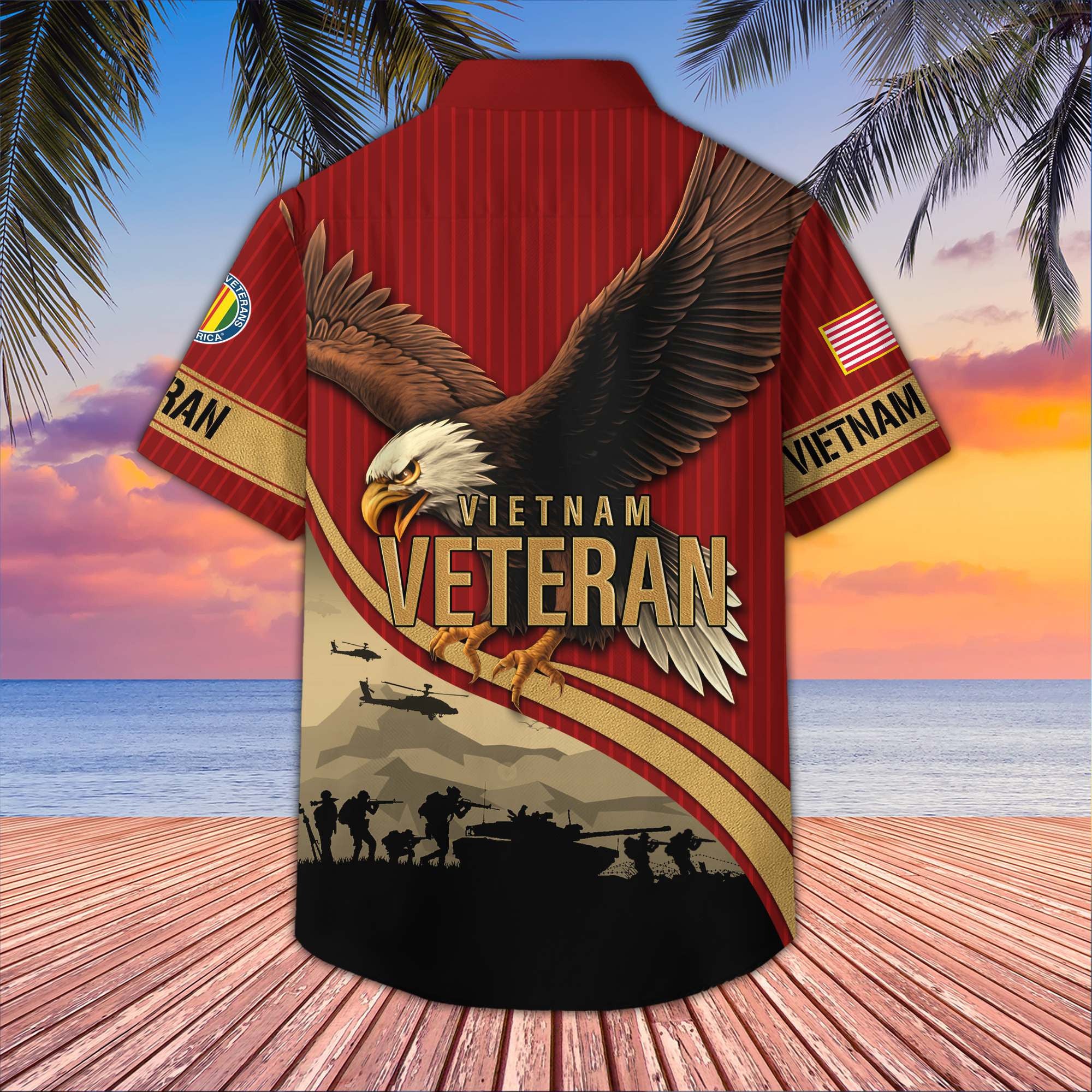 Premium US Veterans Hawaiian Shirt, Gifts For US Veterans, Gifts On Independence Day, Veterans Day.