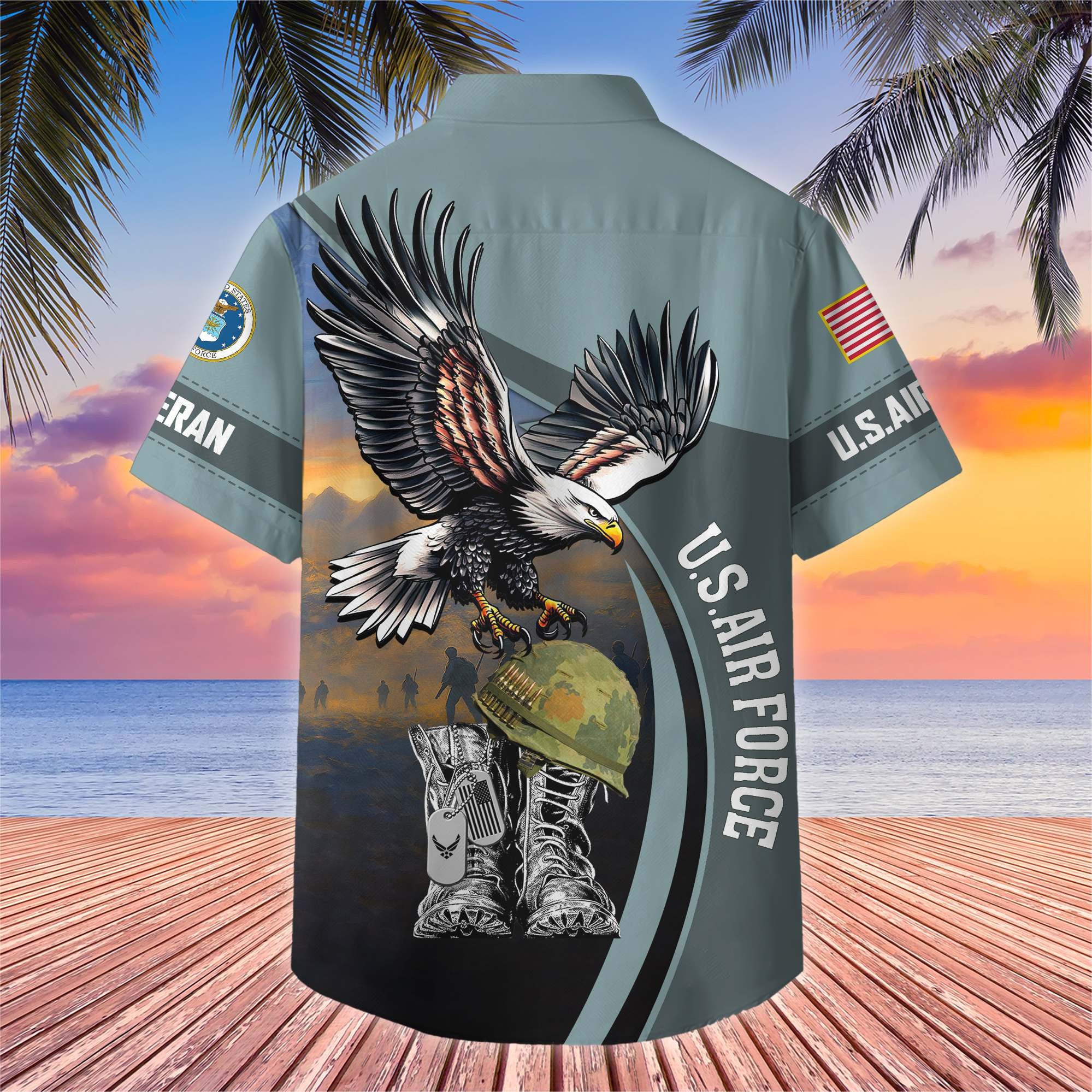 Premium US Veterans Hawaiian Shirt, Gifts For US Veterans, Gifts On Independence Day, Veterans Day.
