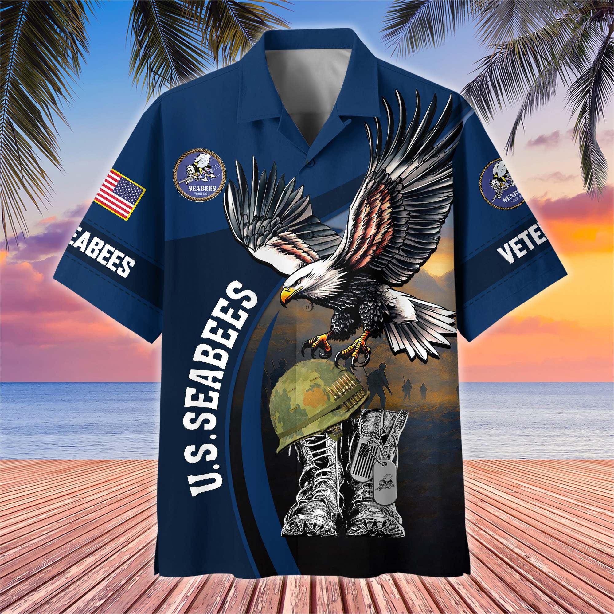 Premium US Veterans Hawaiian Shirt, Gifts For US Veterans, Gifts On Independence Day, Veterans Day.