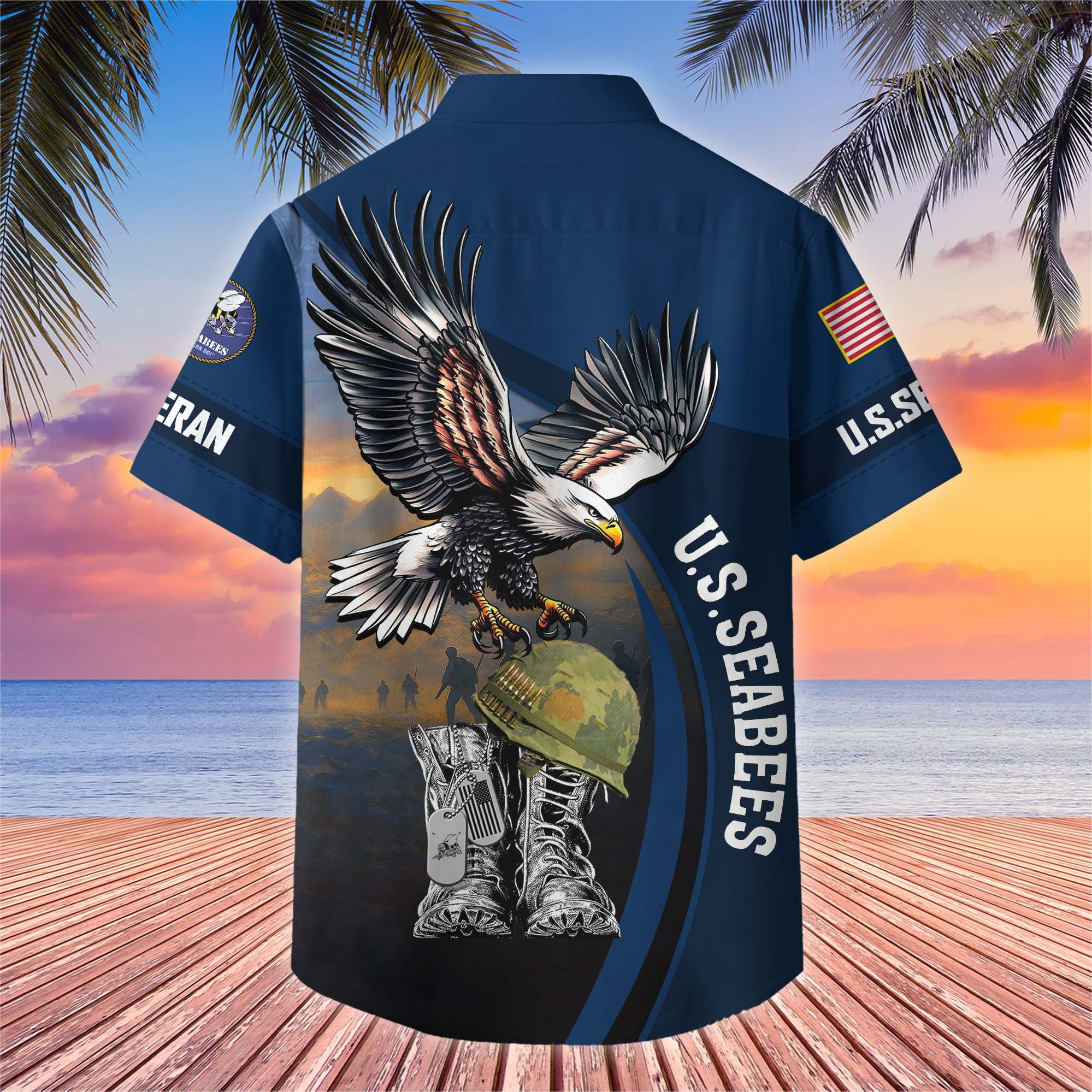 Premium US Veterans Hawaiian Shirt, Gifts For US Veterans, Gifts On Independence Day, Veterans Day.