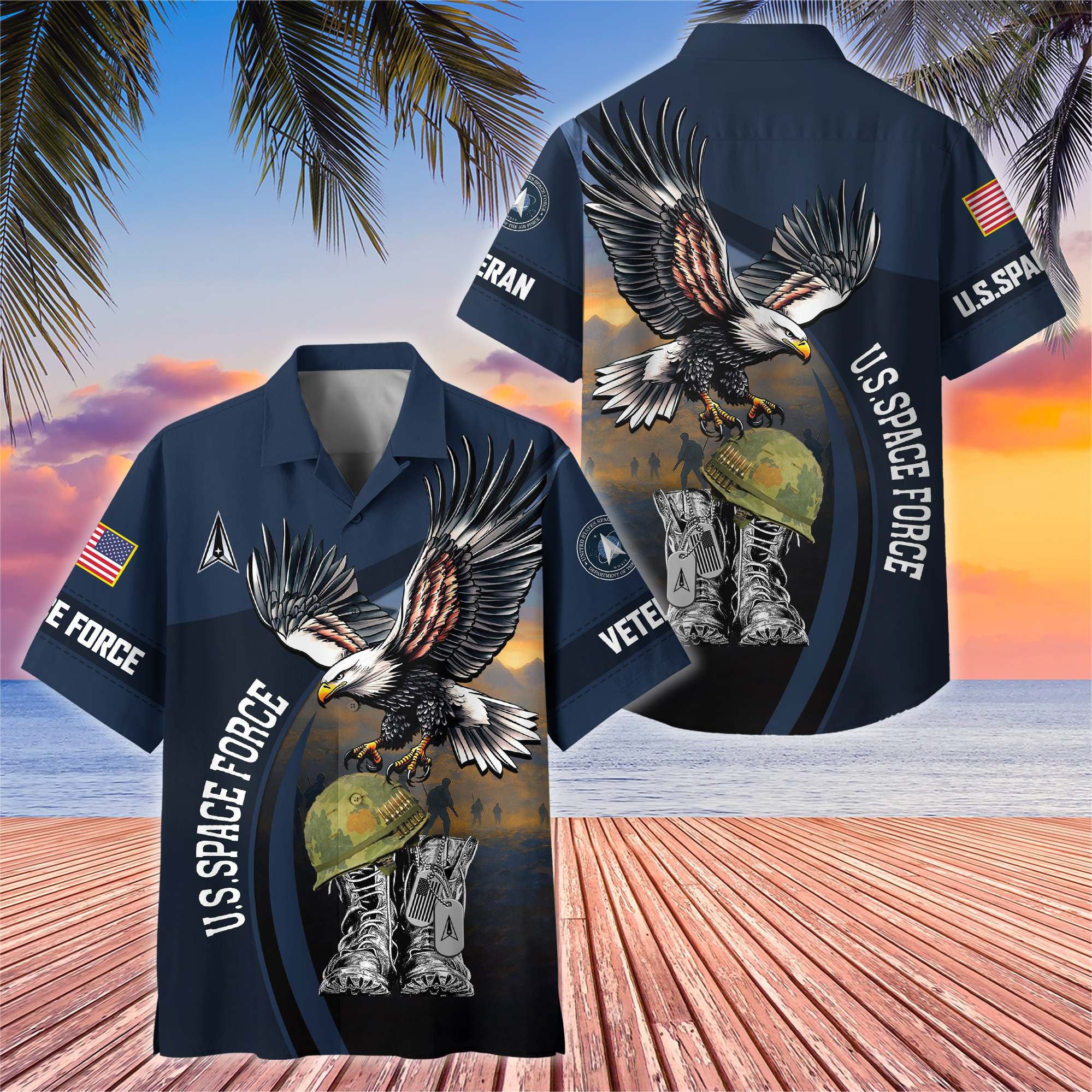 Premium US Veterans Hawaiian Shirt, Gifts For US Veterans, Gifts On Independence Day, Veterans Day.