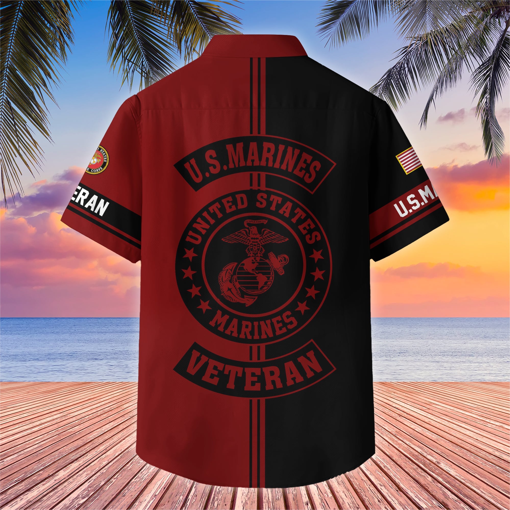 Premium US Veterans Hawaiian Shirt With Pocket, Gifts For US Veterans, Gifts On Independence Day, Veterans Day.