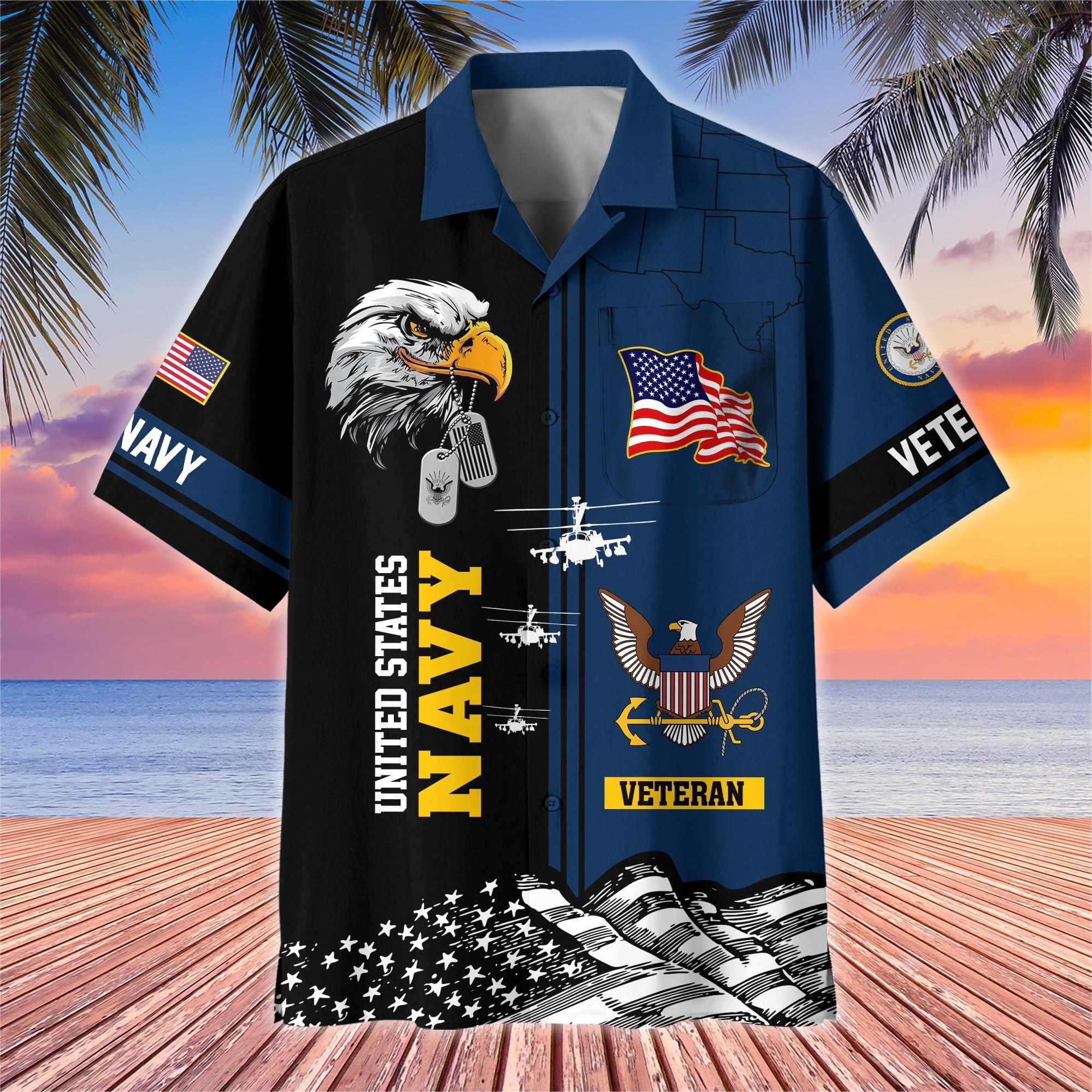 Premium US Veterans Hawaiian Shirt With Pocket, Gifts For US Veterans, Gifts On Independence Day, Veterans Day.