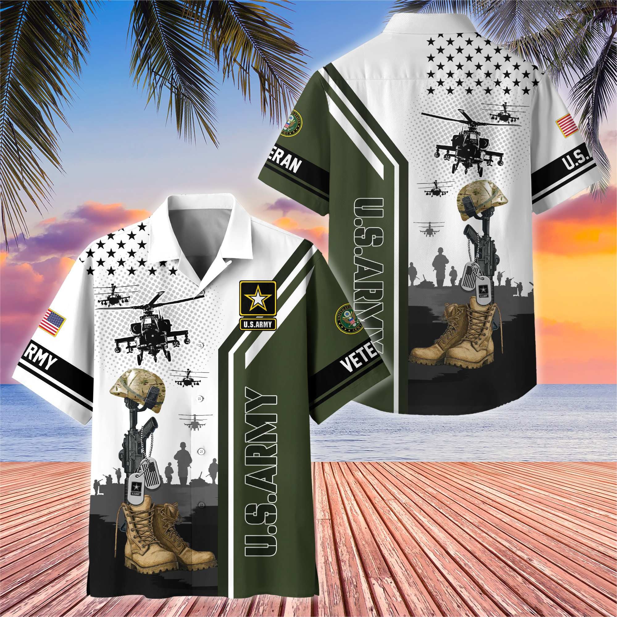 Premium US Veterans Hawaiian Shirt, Gifts For US Veterans, Gifts On Veterans Day.
