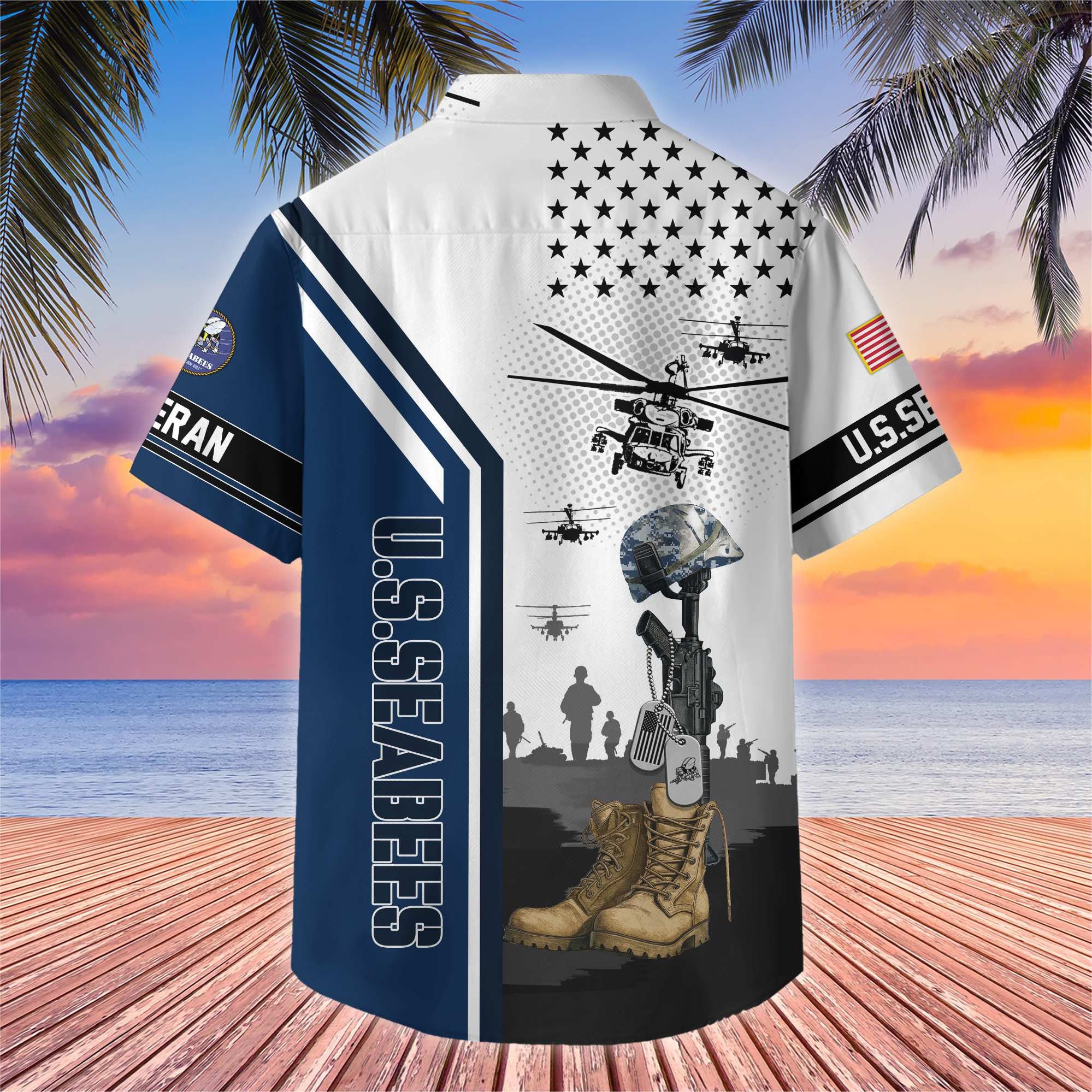 Premium US Veterans Hawaiian Shirt, Gifts For US Veterans, Gifts On Veterans Day.