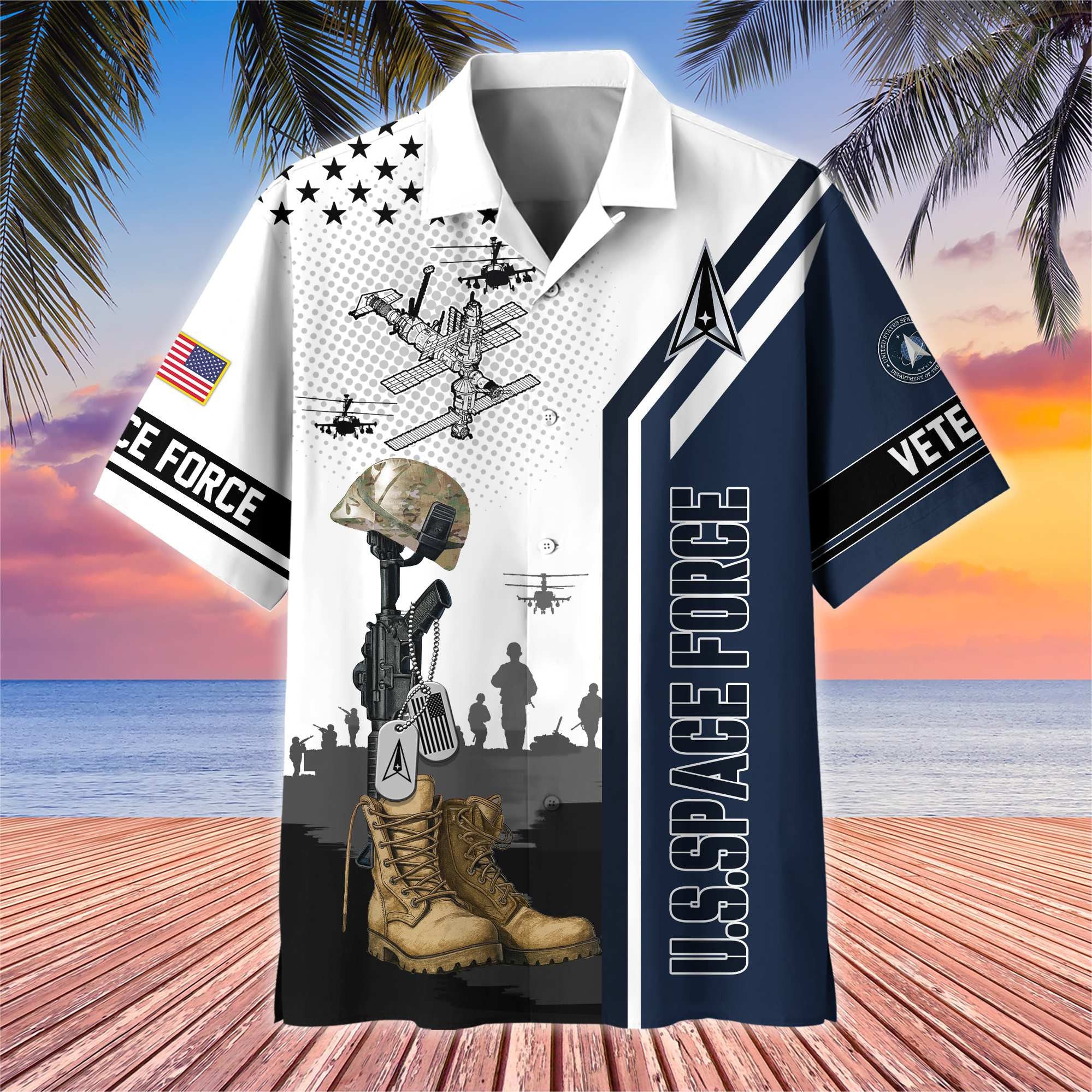 Premium US Veterans Hawaiian Shirt, Gifts For US Veterans, Gifts On Veterans Day.