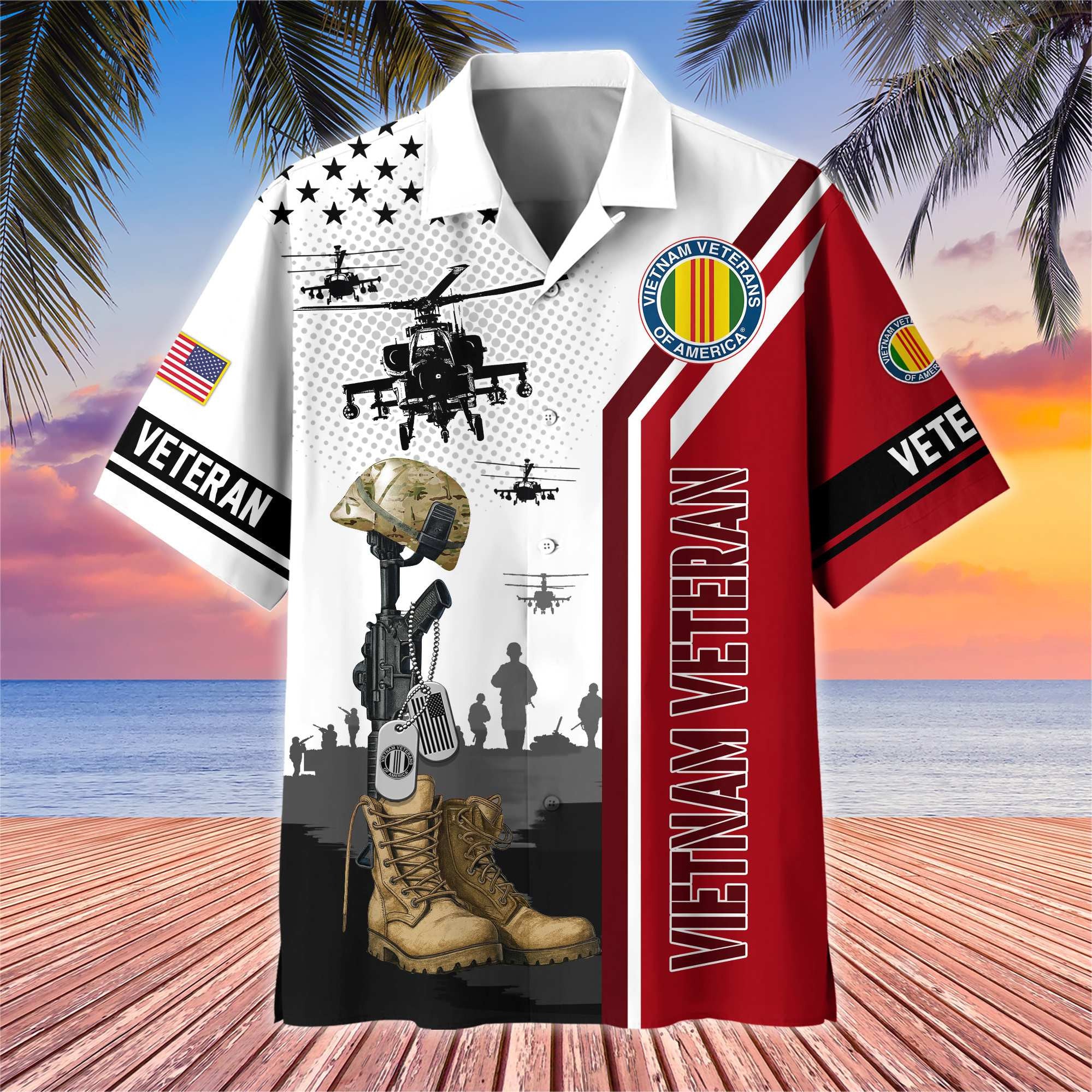 Premium US Veterans Hawaiian Shirt, Gifts For US Veterans, Gifts On Veterans Day.