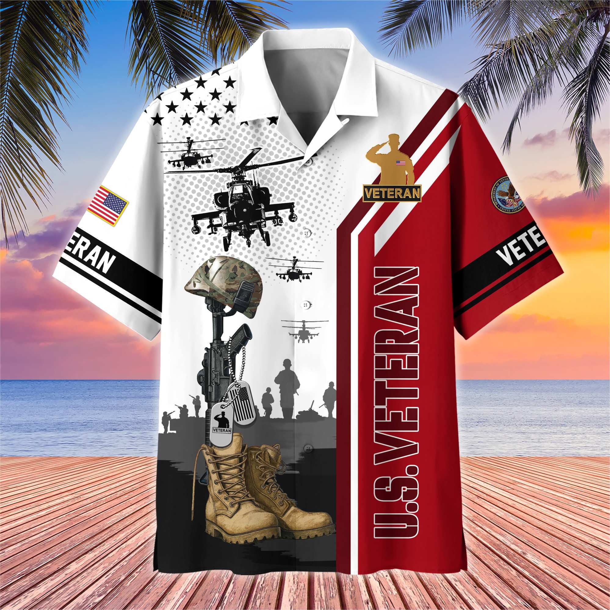 Premium US Veterans Hawaiian Shirt, Gifts For US Veterans, Gifts On Veterans Day.