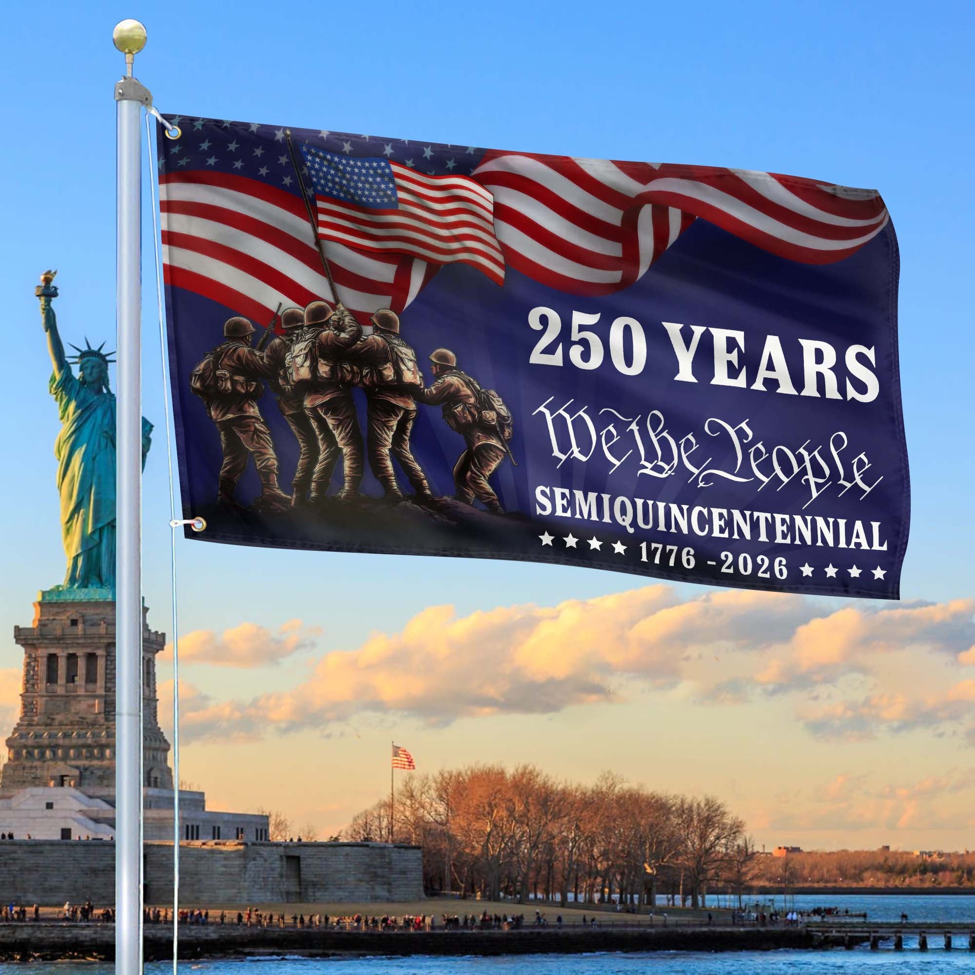 Premium 250th Anniversary US Grommet Flag, Gifts For US Veteran, Best Gifts On Father's Day, Veterans Day.