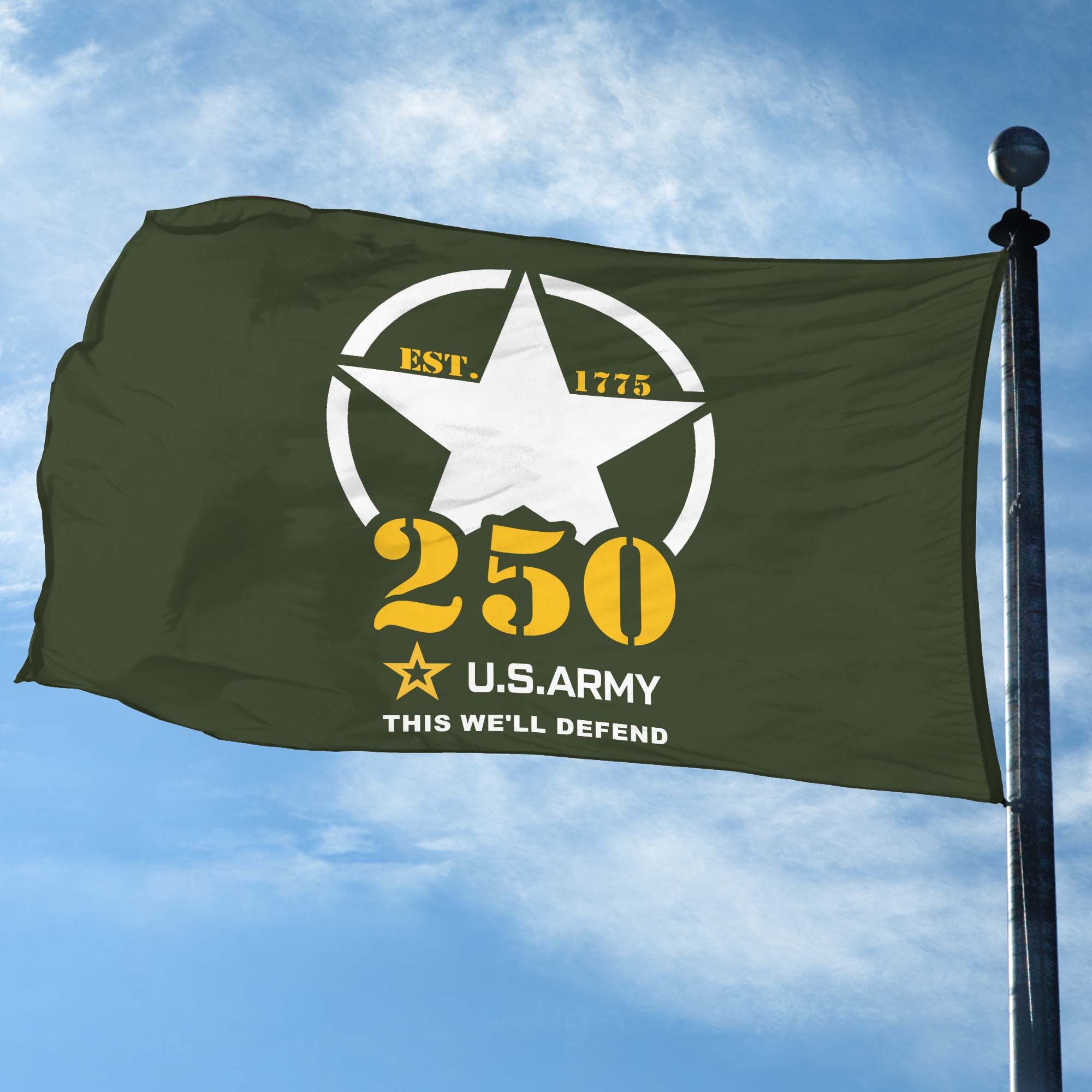 Premium 250th Anniversary Of The Army Grommet Flag, Gifts For Army Veteran, Best Gifts On Father's Day, Veterans Day.