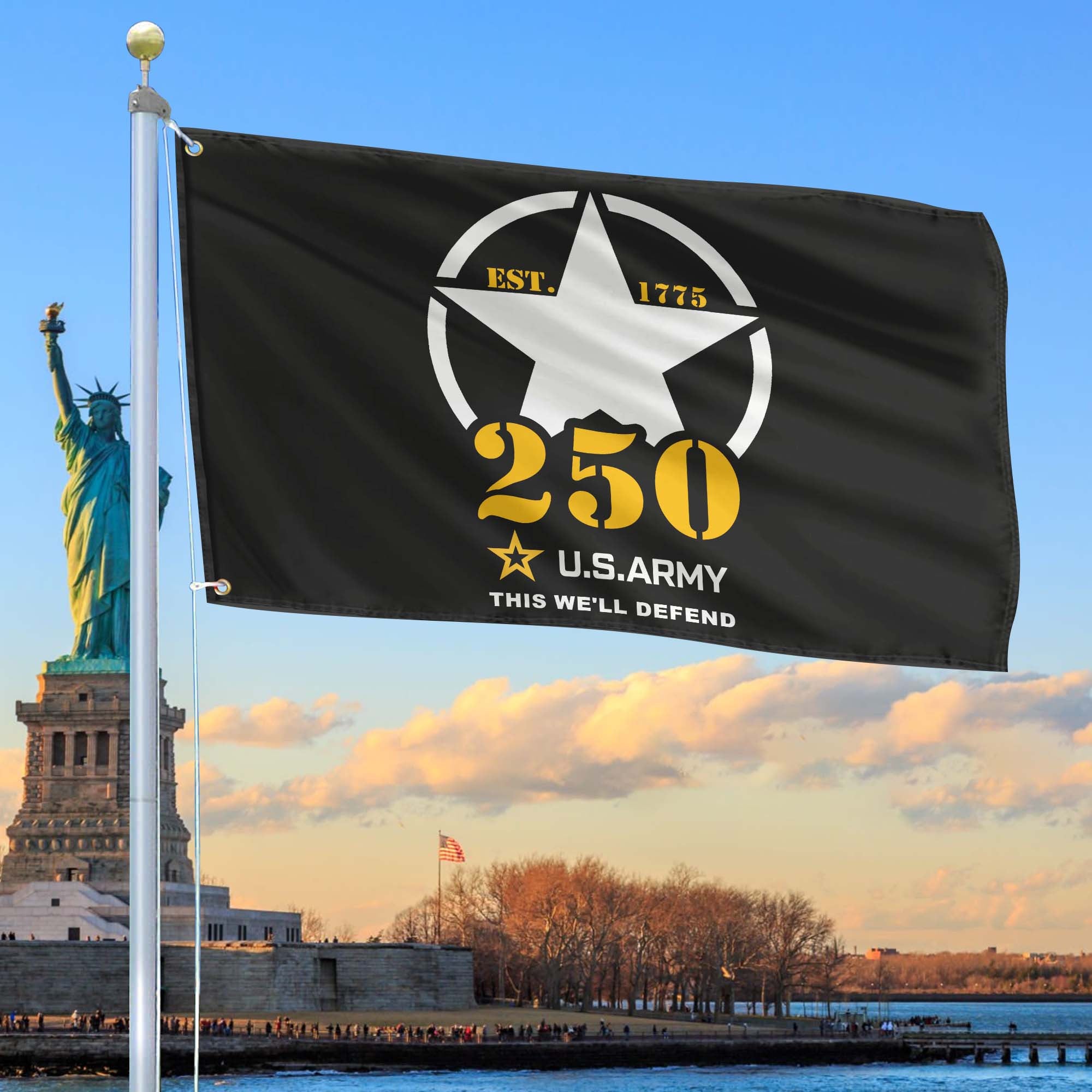 Premium 250th Anniversary Of The Army Grommet Flag, Gifts For Army Veteran, Best Gifts On Father's Day, Veterans Day.