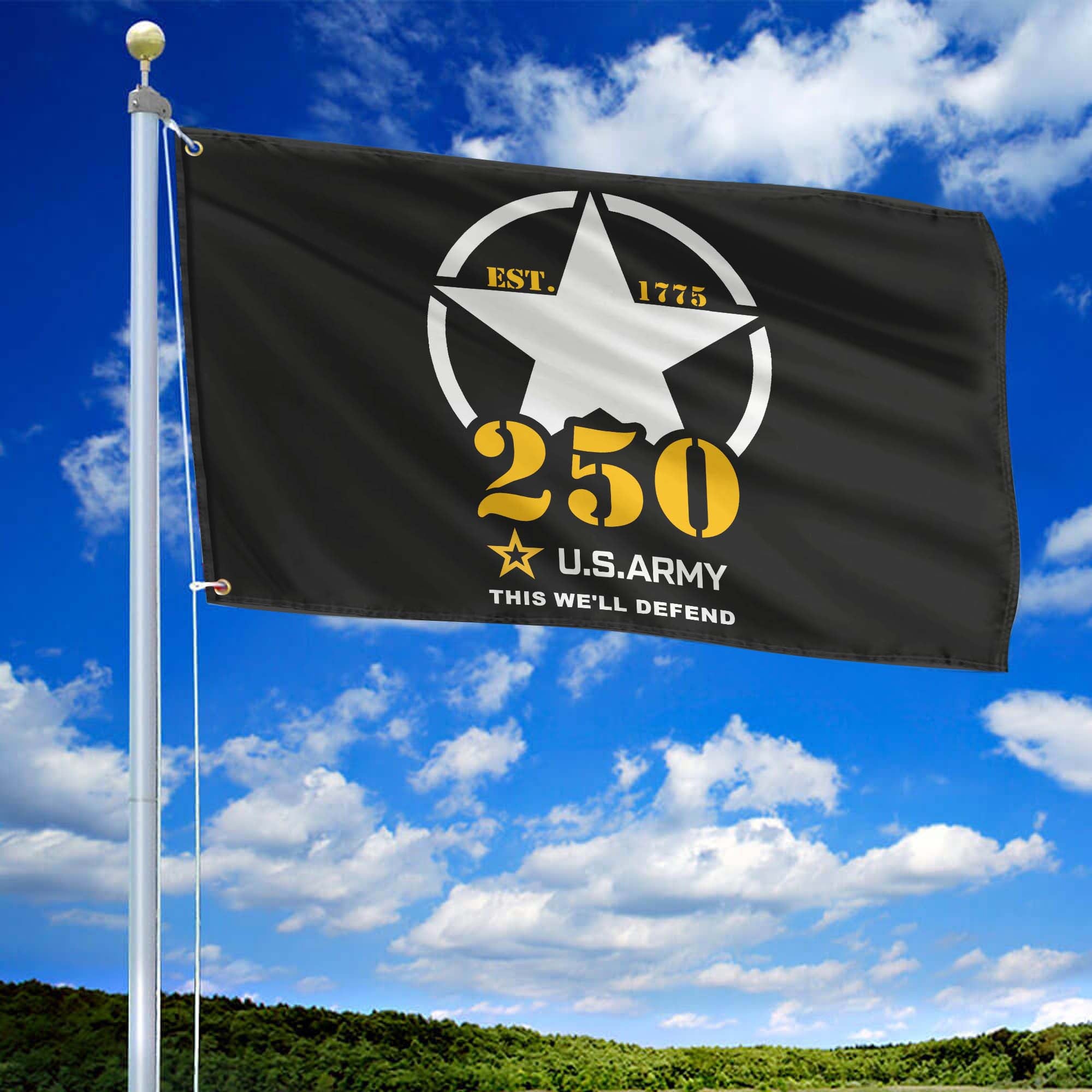 Premium 250th Anniversary Of The Army Grommet Flag, Gifts For Army Veteran, Best Gifts On Father's Day, Veterans Day.