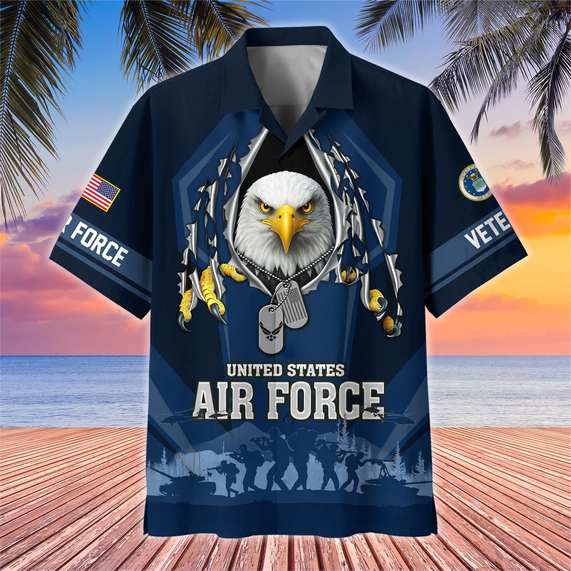 Premium US Veterans Hawaiian Shirt, Gifts For US Veterans, Gifts On Veterans Day.