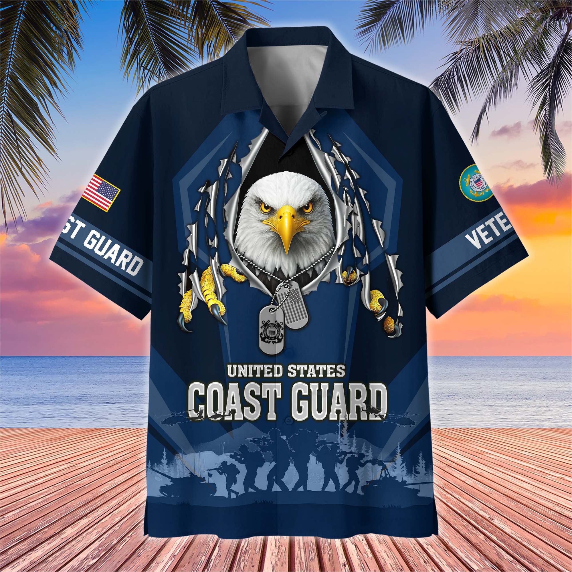 Premium US Veterans Hawaiian Shirt, Gifts For US Veterans, Gifts On Veterans Day.