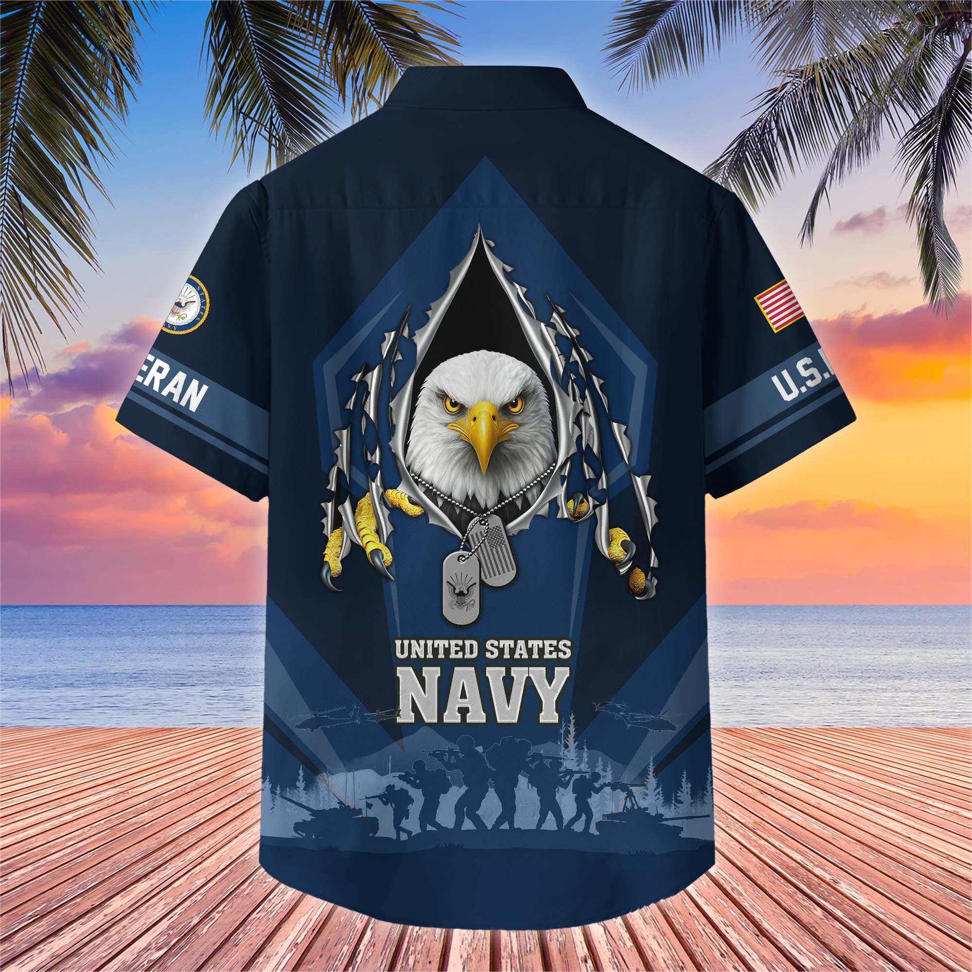 Premium US Veterans Hawaiian Shirt, Gifts For US Veterans, Gifts On Veterans Day.