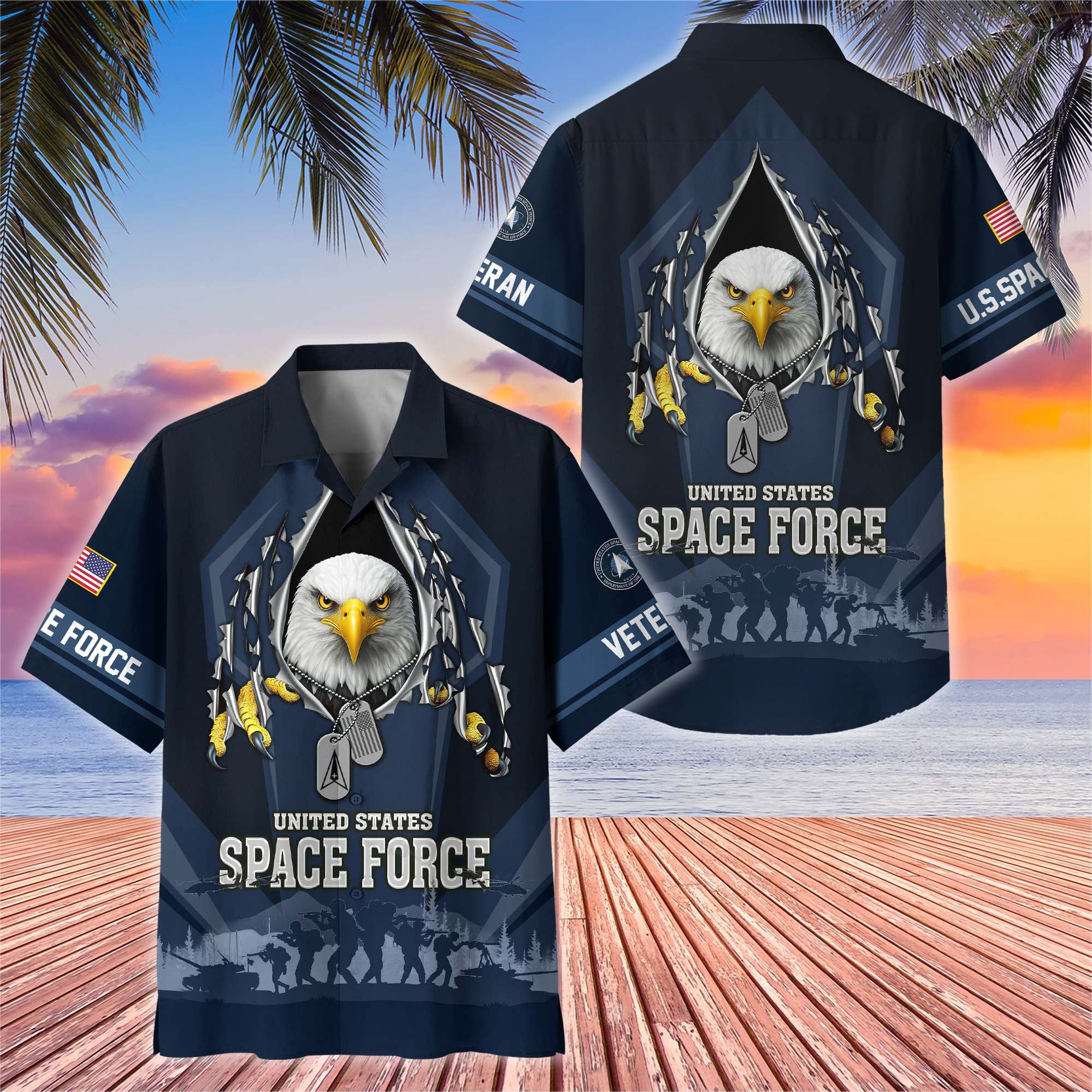 Premium US Veterans Hawaiian Shirt, Gifts For US Veterans, Gifts On Veterans Day.