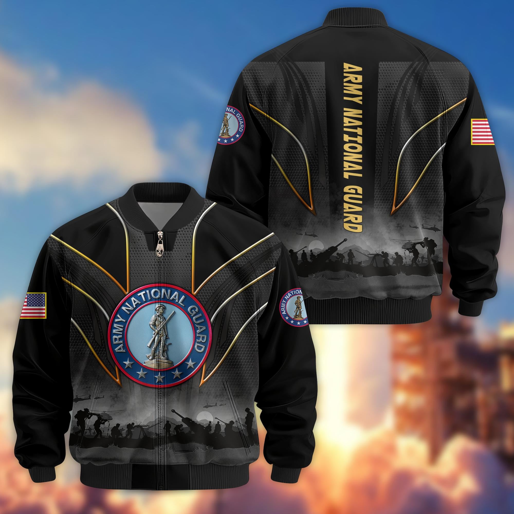 Premium US Veterans Bomber Jacket, Gifts For US Veterans, Gifts On Father's Day, Veterans Day.