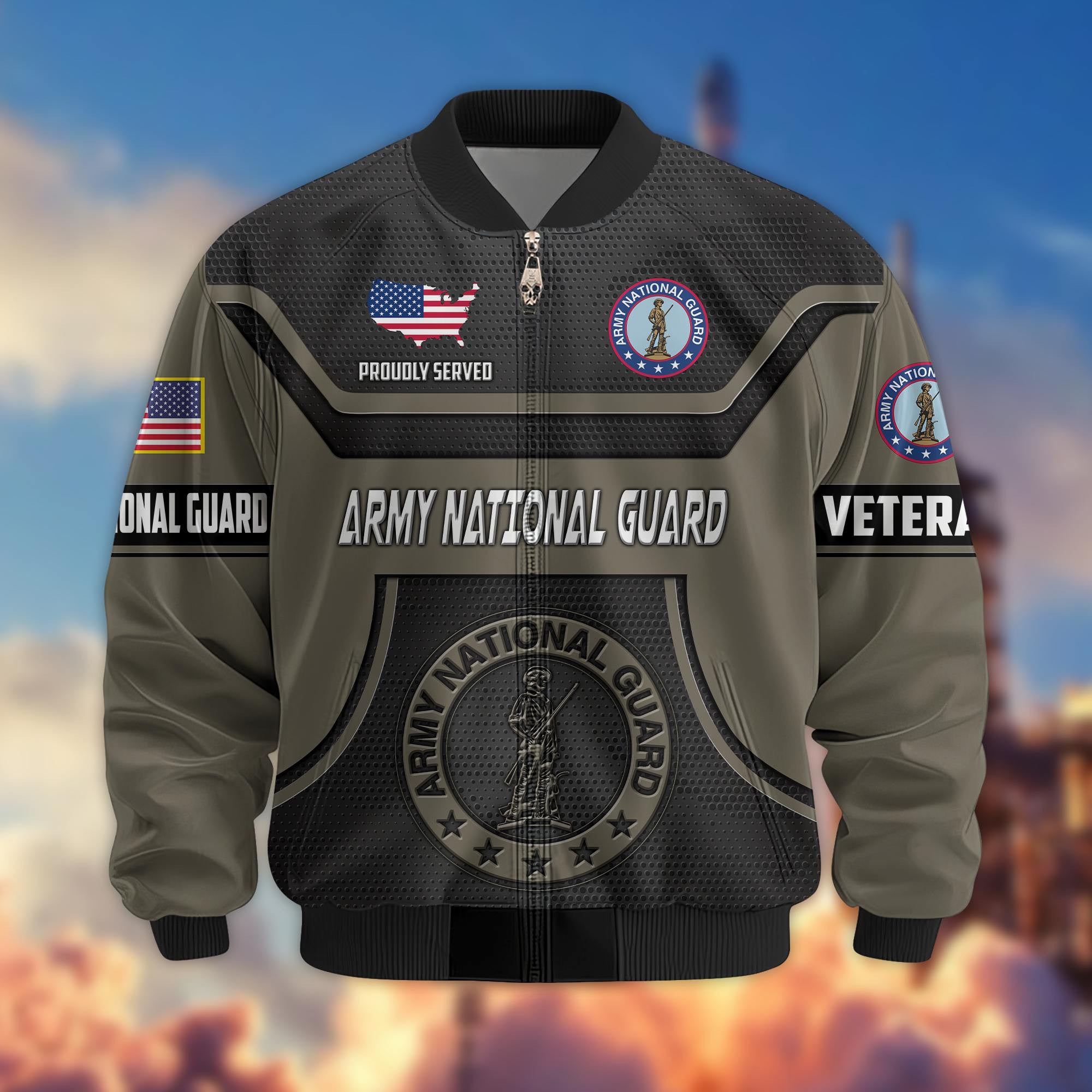 Premium US Veterans Bomber Jacket, Gifts For US Veterans, Gifts On Father's Day, Veterans Day.