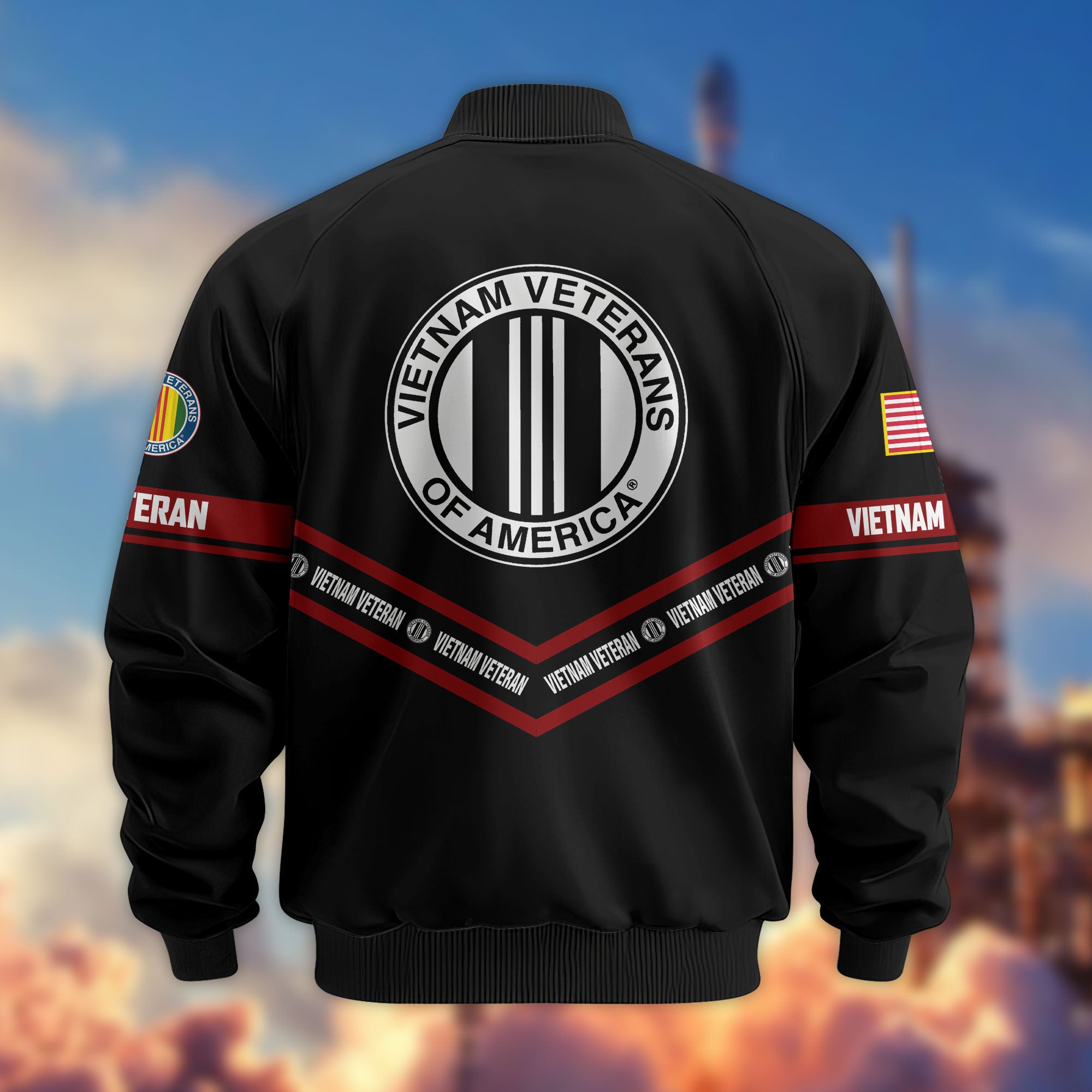 Premium US Veterans Bomber Jacket, Gifts For US Veterans, Gifts On Father's Day, Veterans Day.