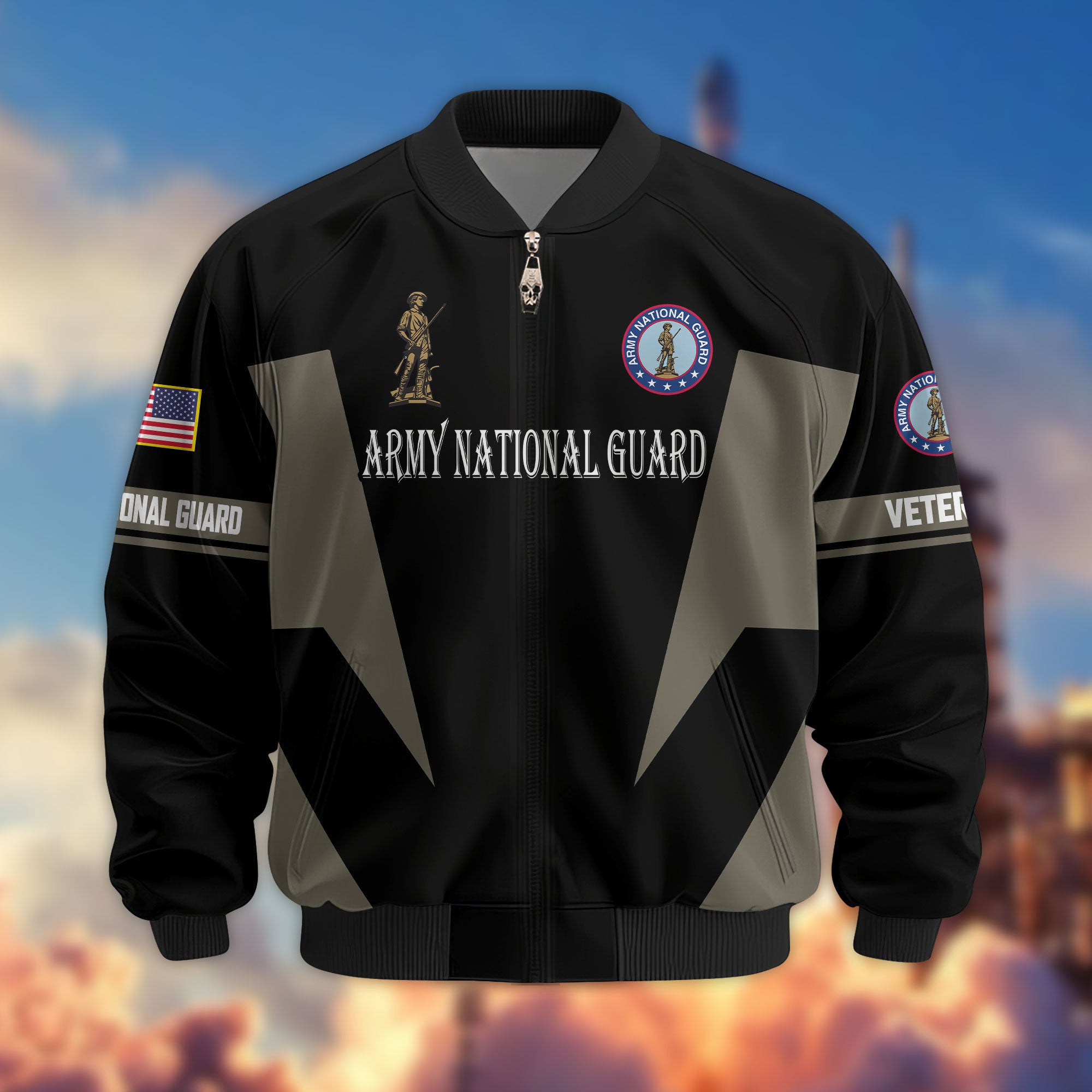 Premium US Veterans Bomber Jacket, Gifts For US Veterans, Gifts On Father's Day, Veterans Day.