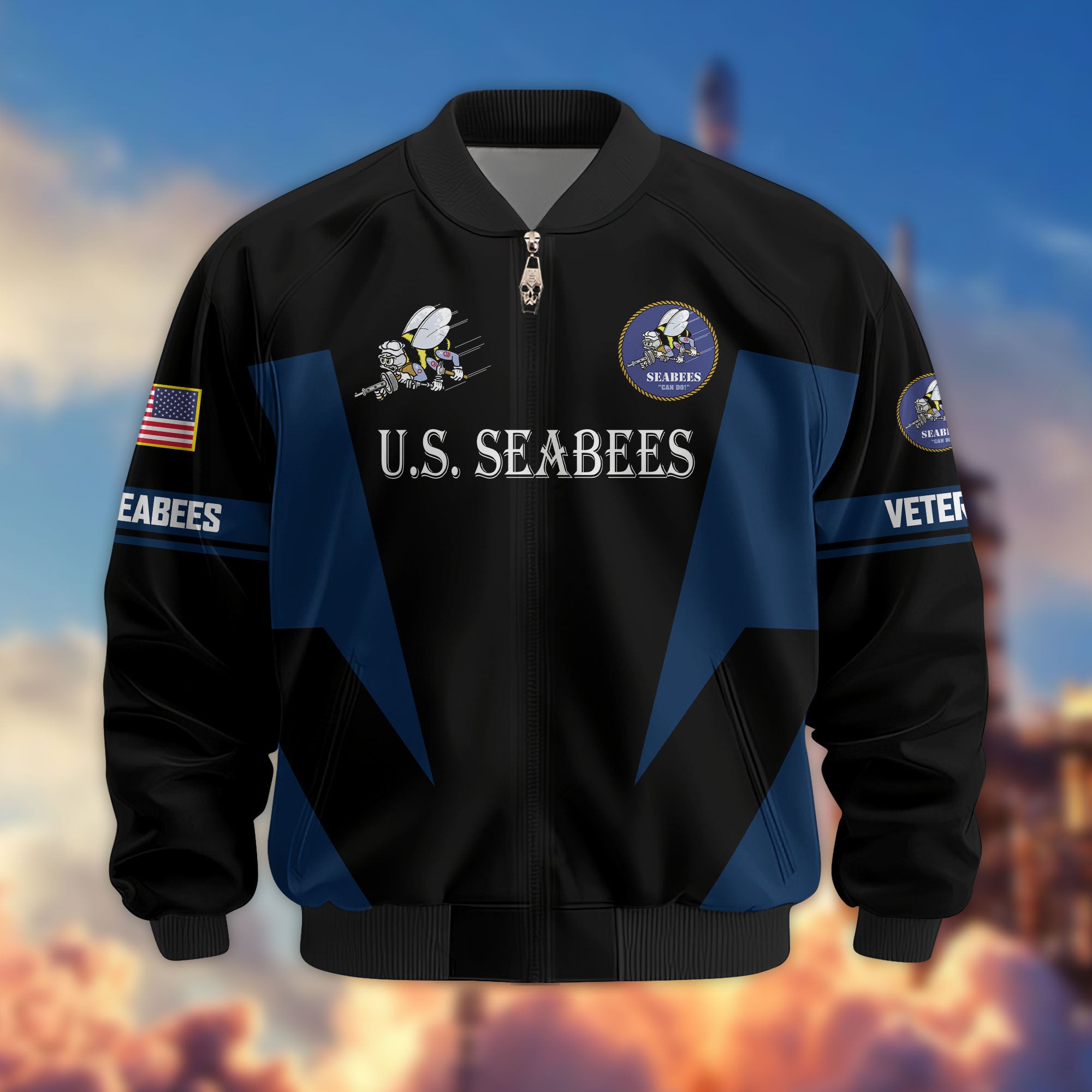 Premium US Veterans Bomber Jacket, Gifts For US Veterans, Gifts On Father's Day, Veterans Day.