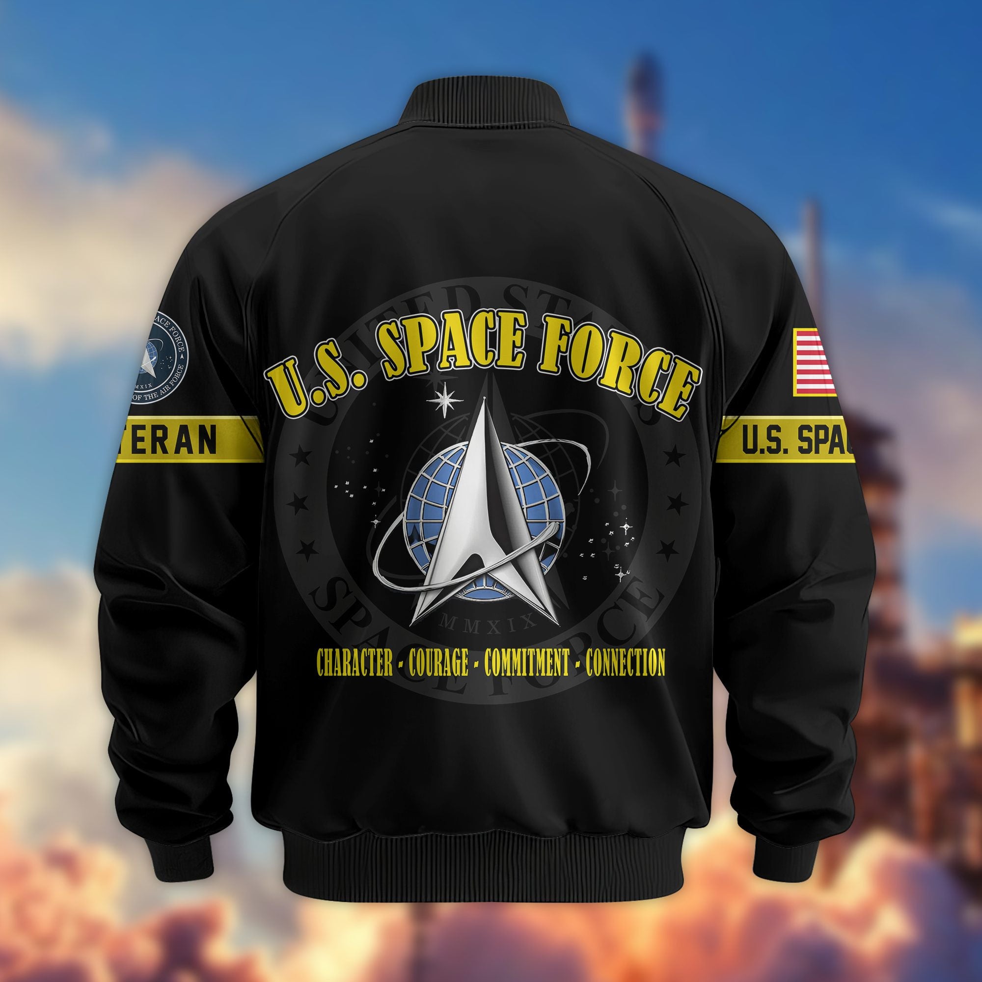 Premium US Veterans Bomber Jacket, Gifts For US Veterans, Gifts On Father's Day, Veterans Day.