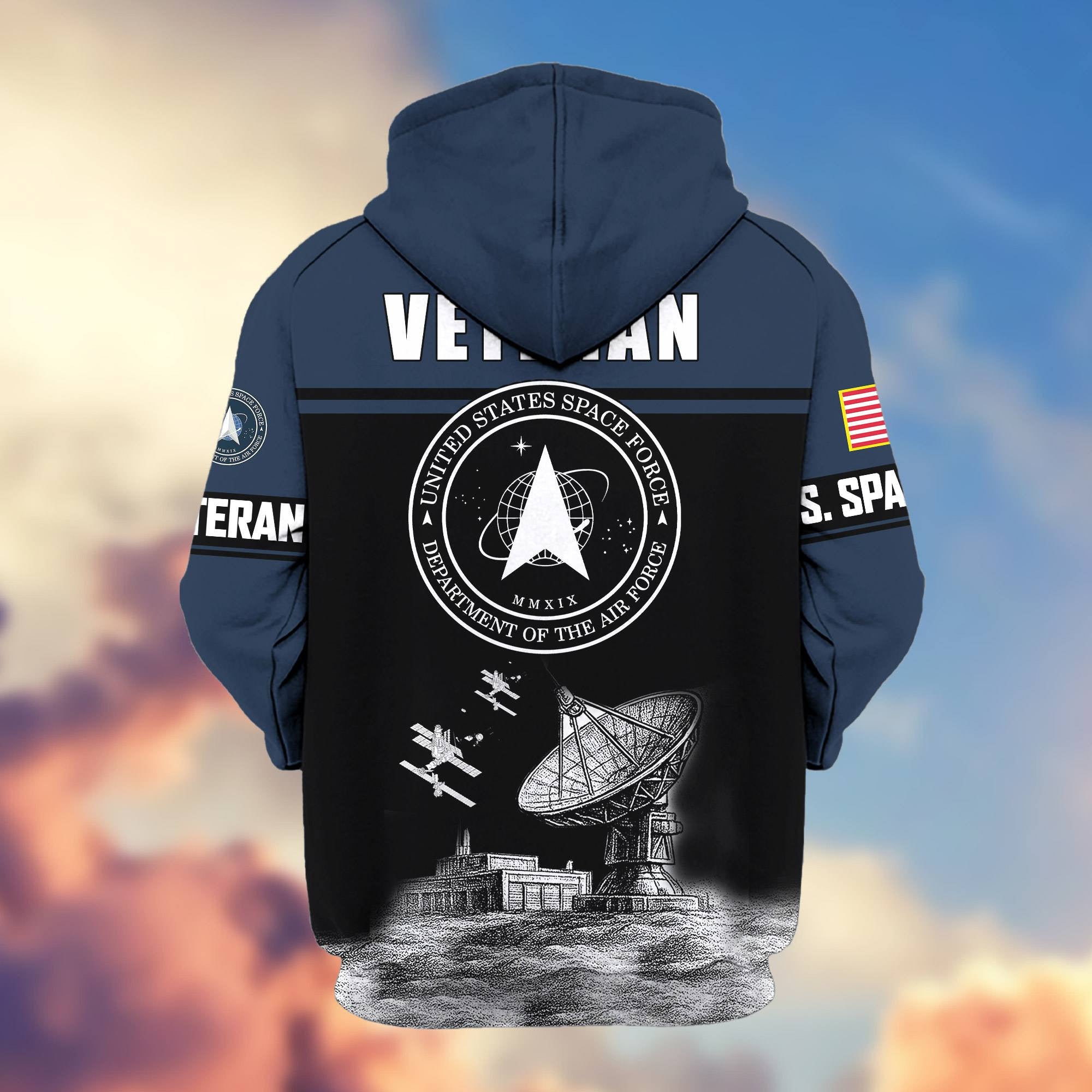 Premium US Veterans Zip Hoodie, Gifts For US Veterans, Gifts On Father's Day, Veterans Day.
