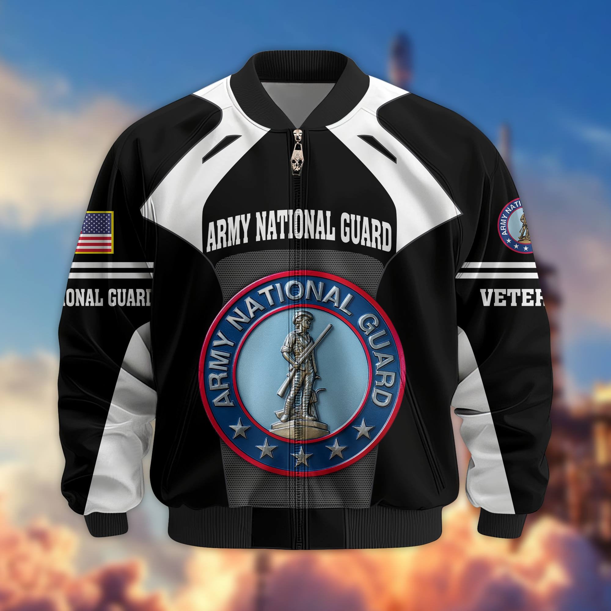 Premium US Veterans Bomber Jacket, Gifts For US Veterans, Gifts On Father's Day, Veterans Day.