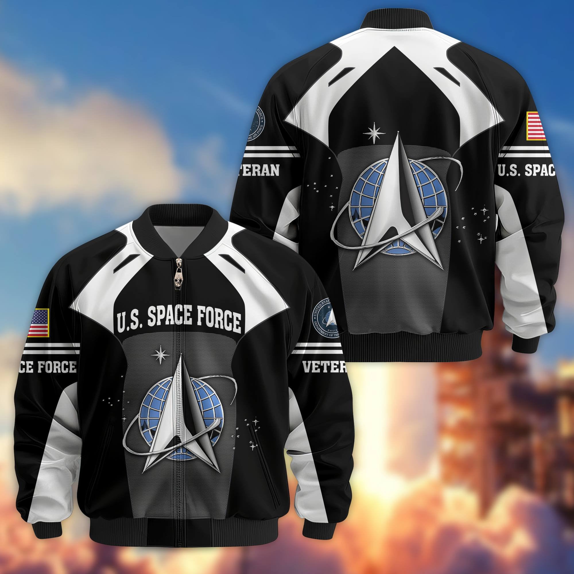 Premium US Veterans Bomber Jacket, Gifts For US Veterans, Gifts On Father's Day, Veterans Day.