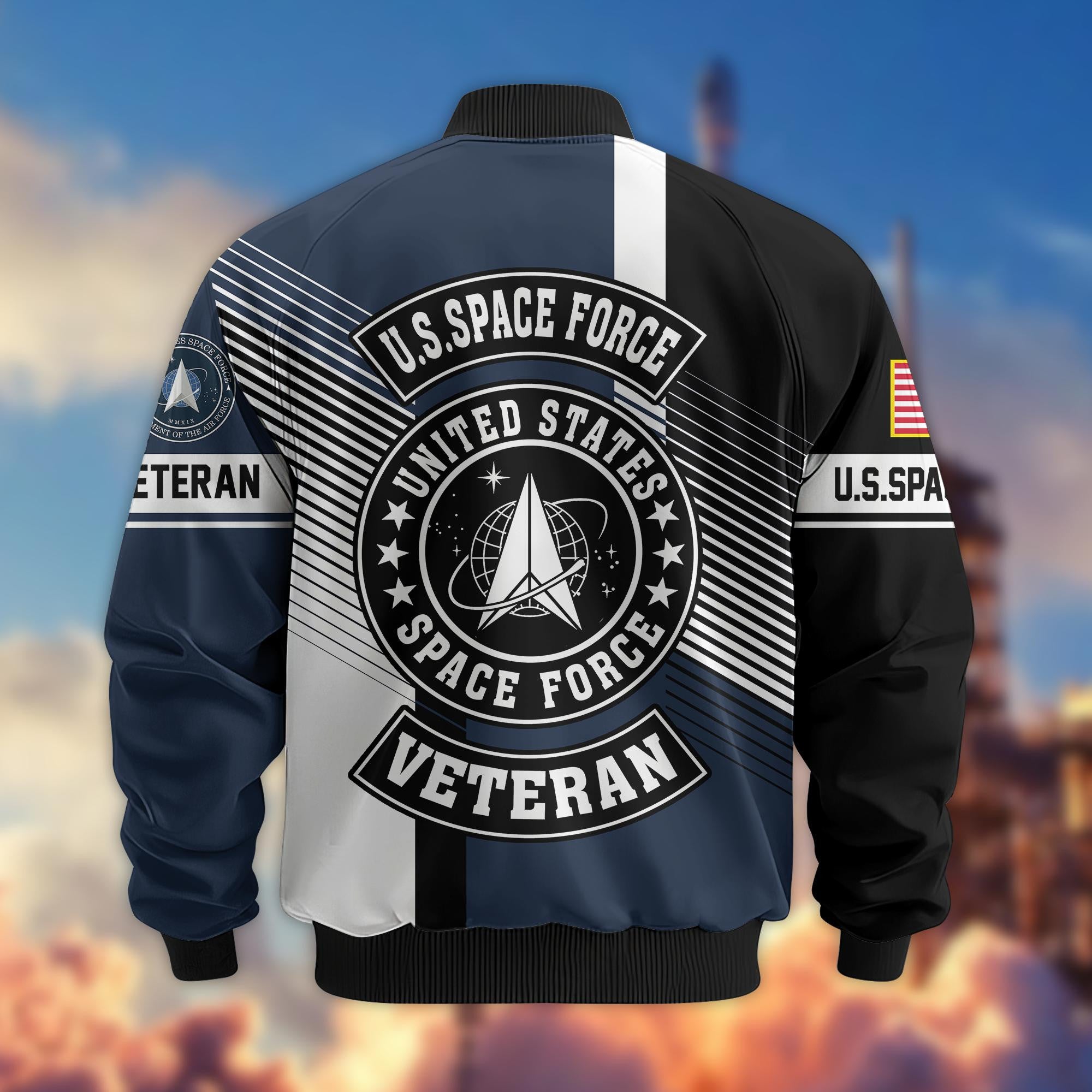 Premium US Veterans Bomber Jacket, Gifts For US Veterans, Gifts On Father's Day, Veterans Day.