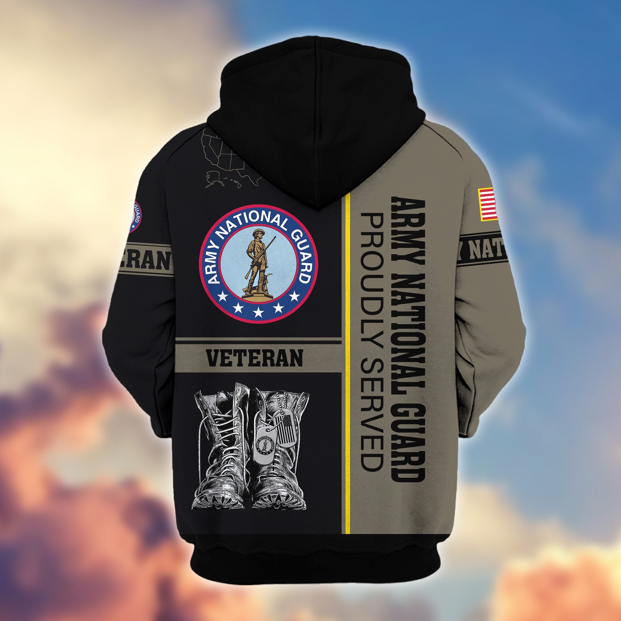Premium US Veterans Zip Hoodie, Gifts For US Veterans, Gifts On Father's Day, Veterans Day.