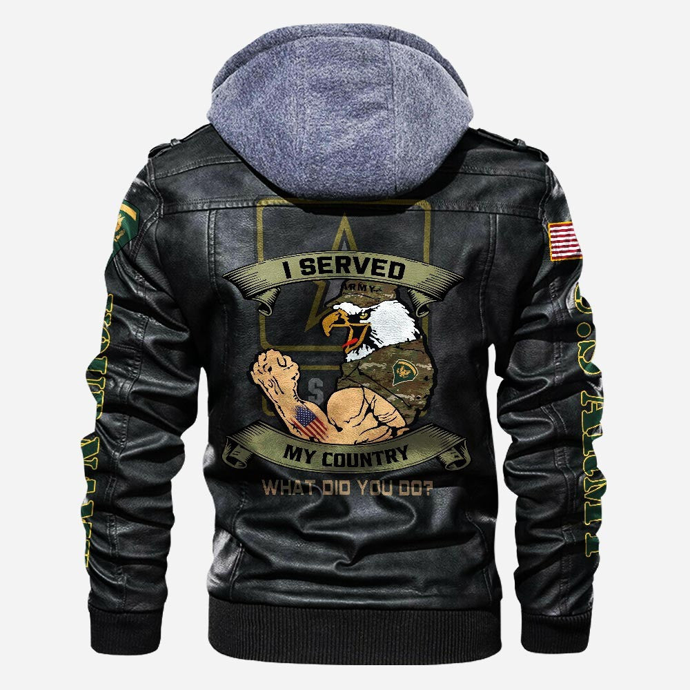 Premium Custom US Army Veteran Leather Jacket, Gifts For Army Veteran, Gifts On Father's Day, Veterans Day.