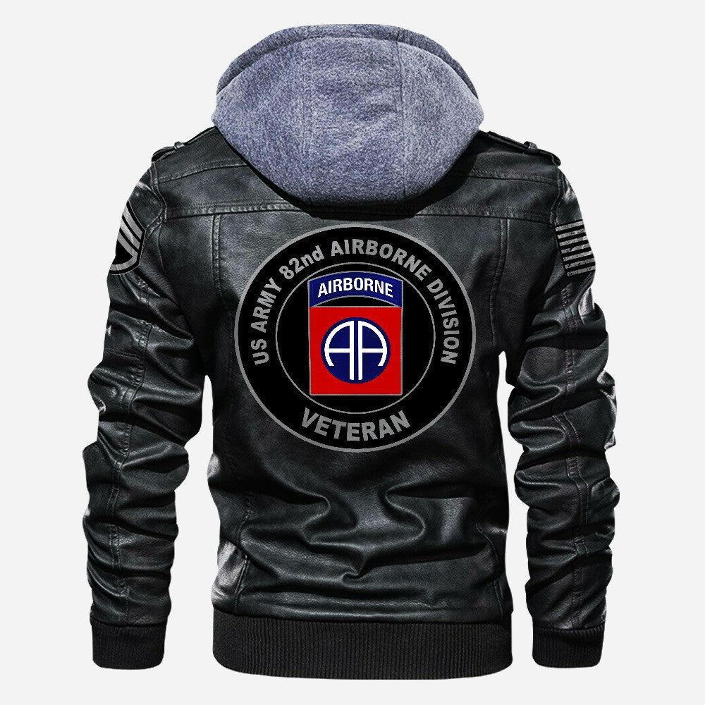 Premium Custom Unit US Army Leather Jacket, Gifts For Army Veteran, Gifts On Father's Day, Veterans Day.