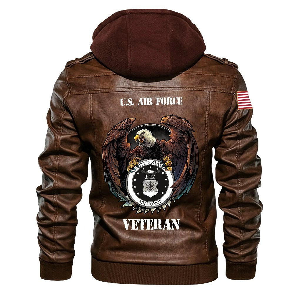 Premium Custom USAF Leather Jacket, Gifts For Air Force Veteran, Gifts On Father's Day, Veterans Day.